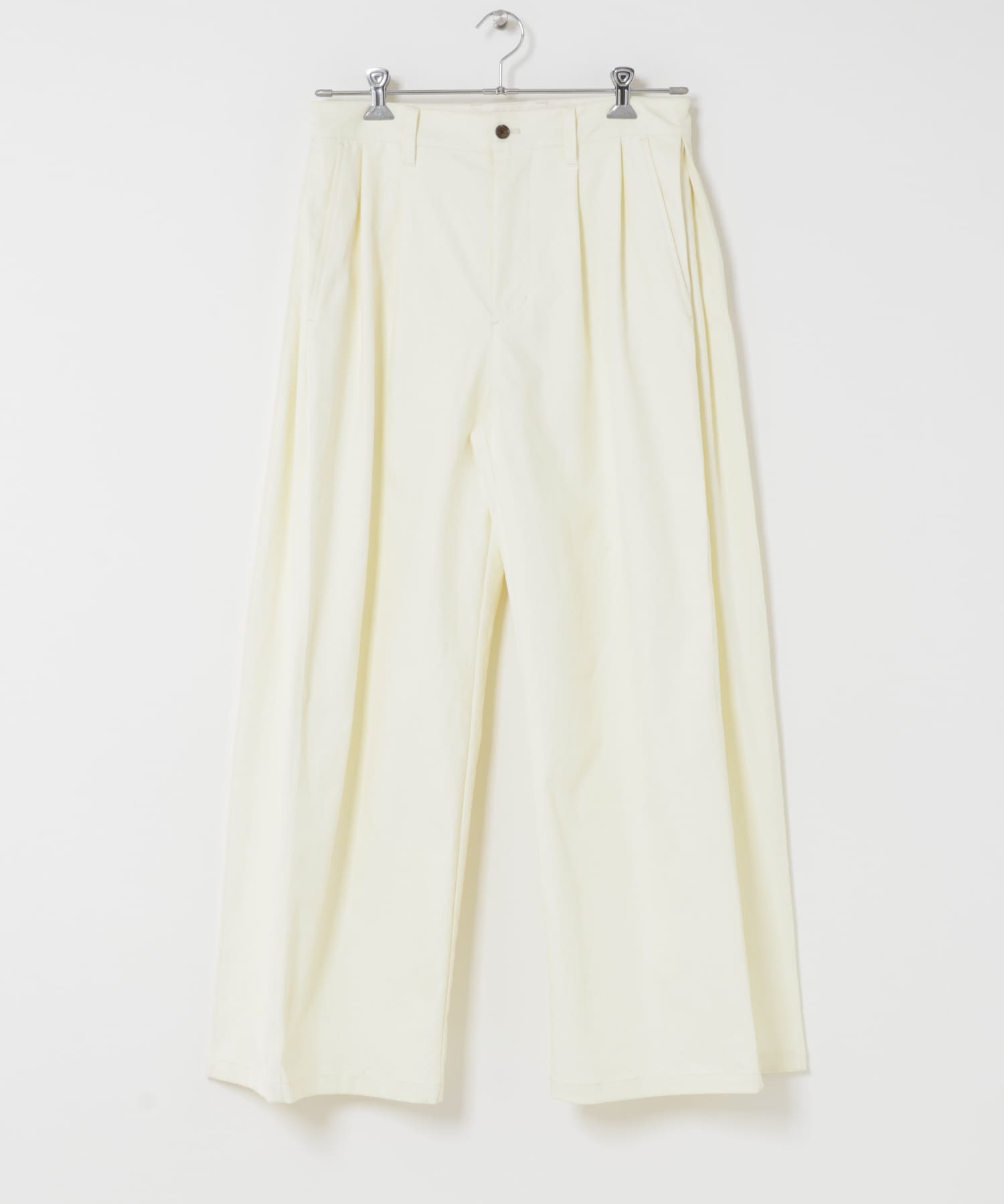 サイドタックワイドパンツ WHITE M