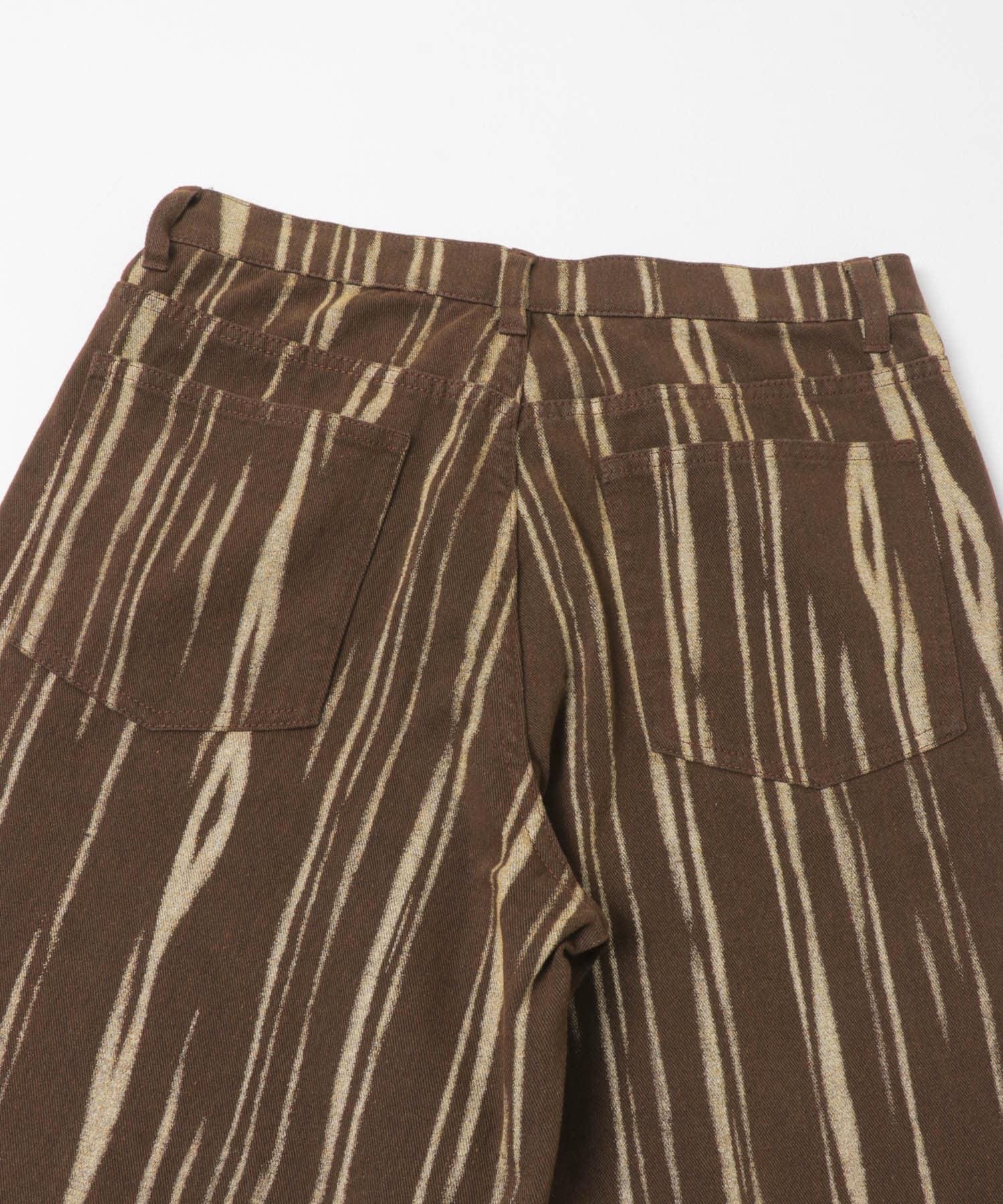 マーブルプリントワイドデニム BROWN M