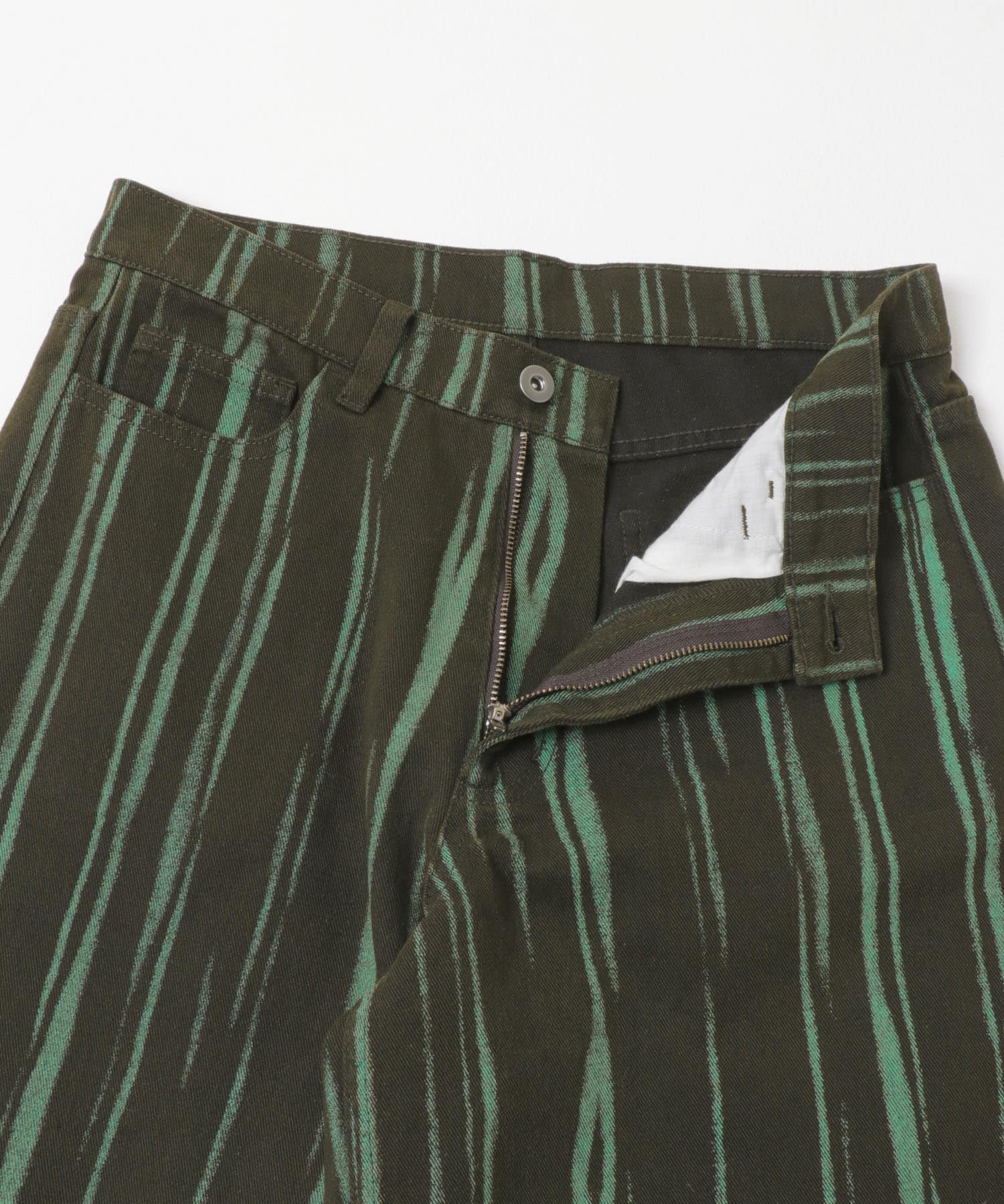 マーブルプリントワイドデニム OLIVE M