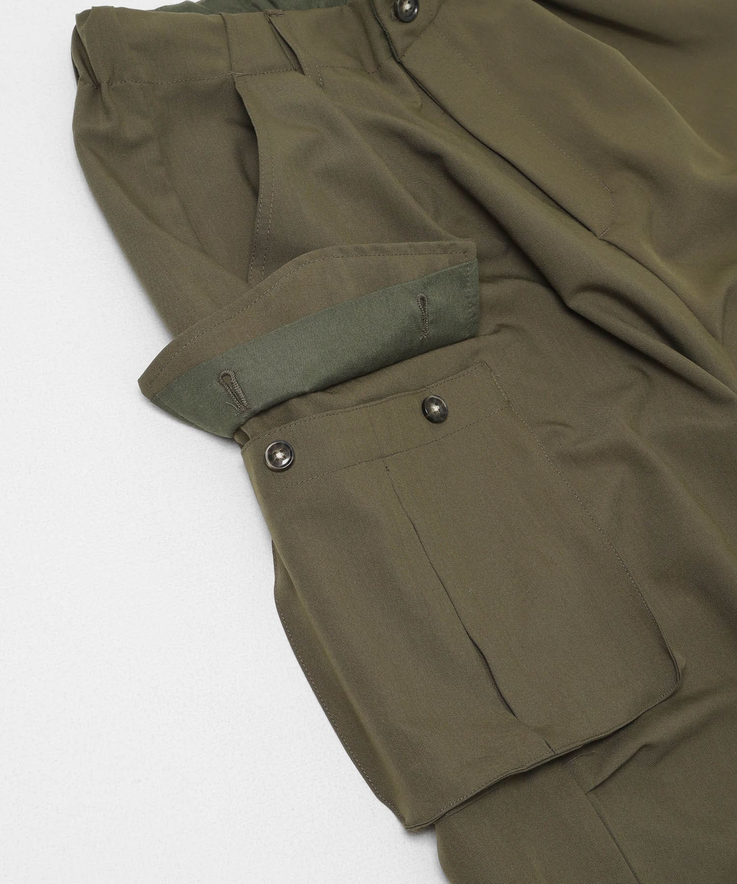 『ユニセックス』ワイドカーゴパンツ OLIVE XS