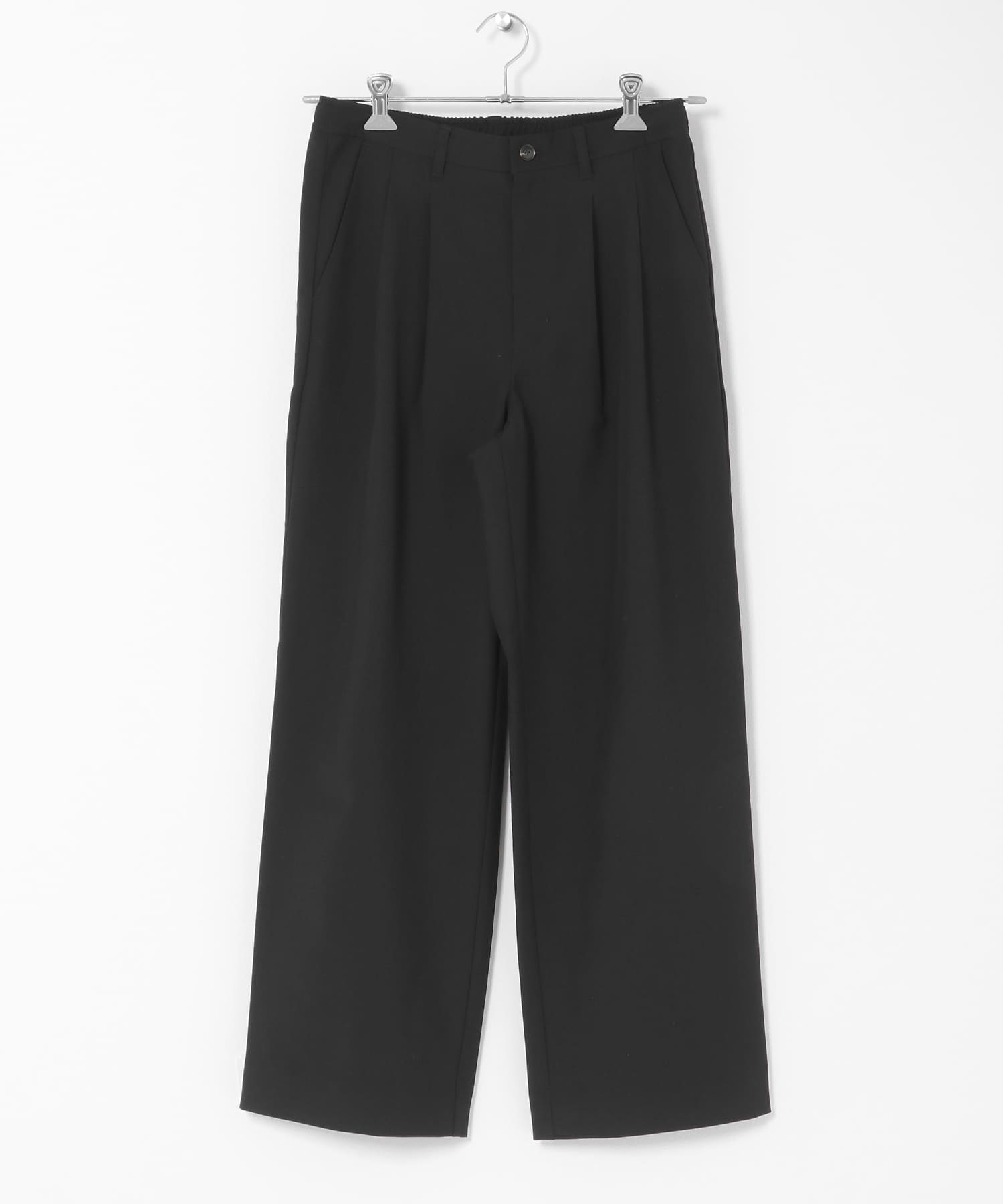 ダブルタックワイドパンツ BLACK S