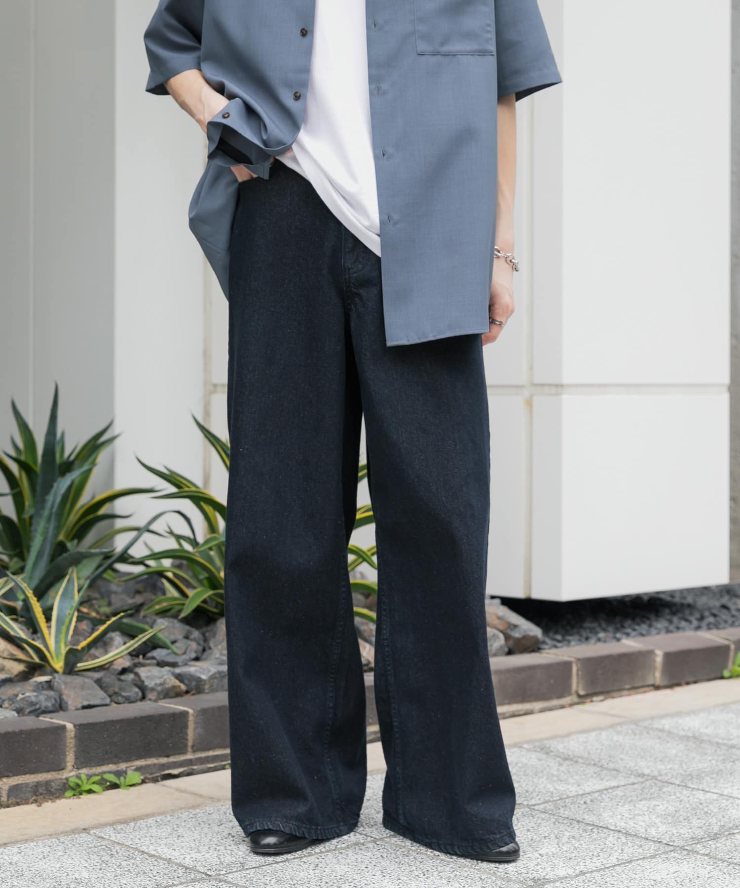 『一部WEB限定カラー』『ユニセックス』ヴィンテージライクデニムワイドパンツ