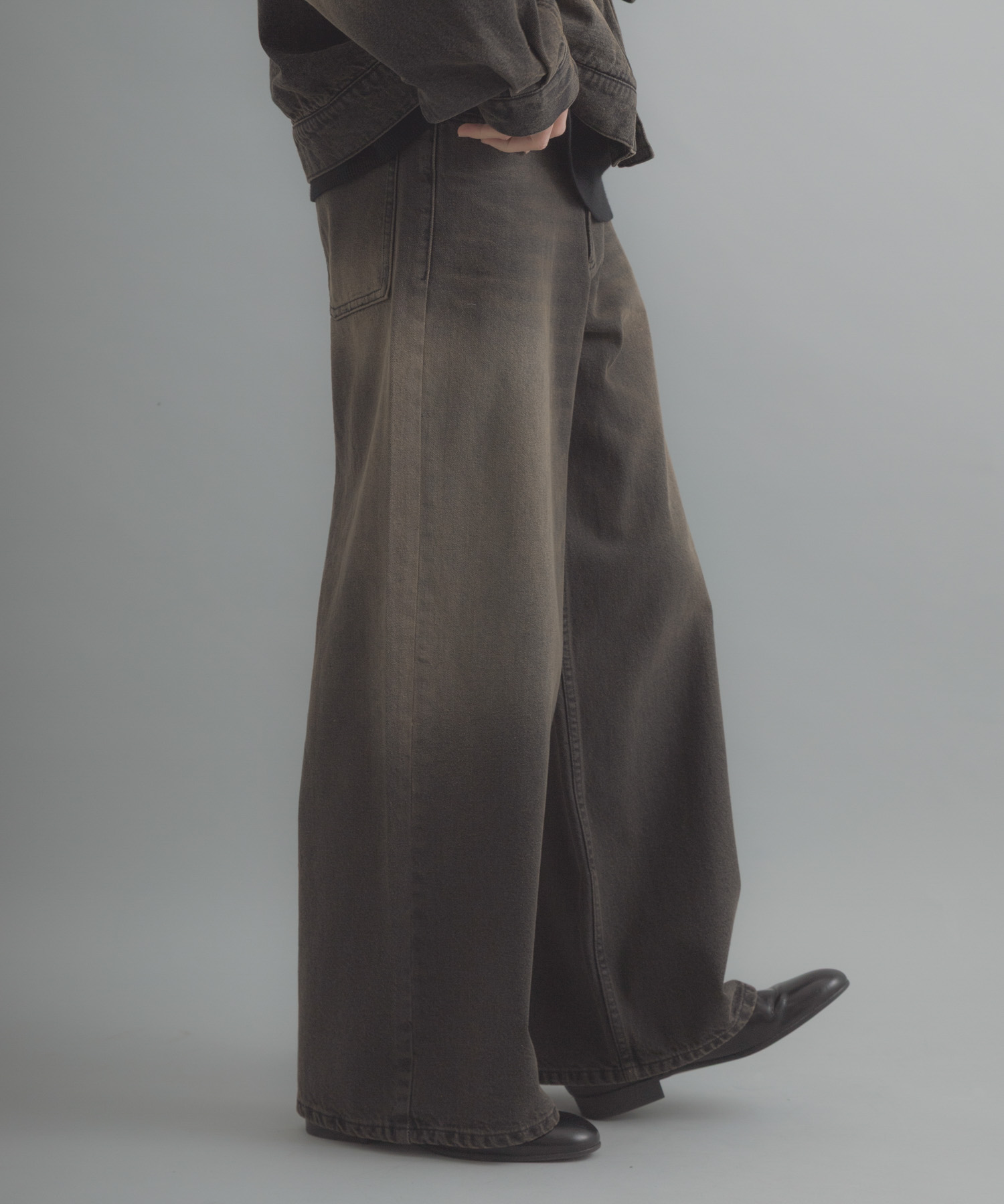 ヴィンテージライクデニムワイドパンツ