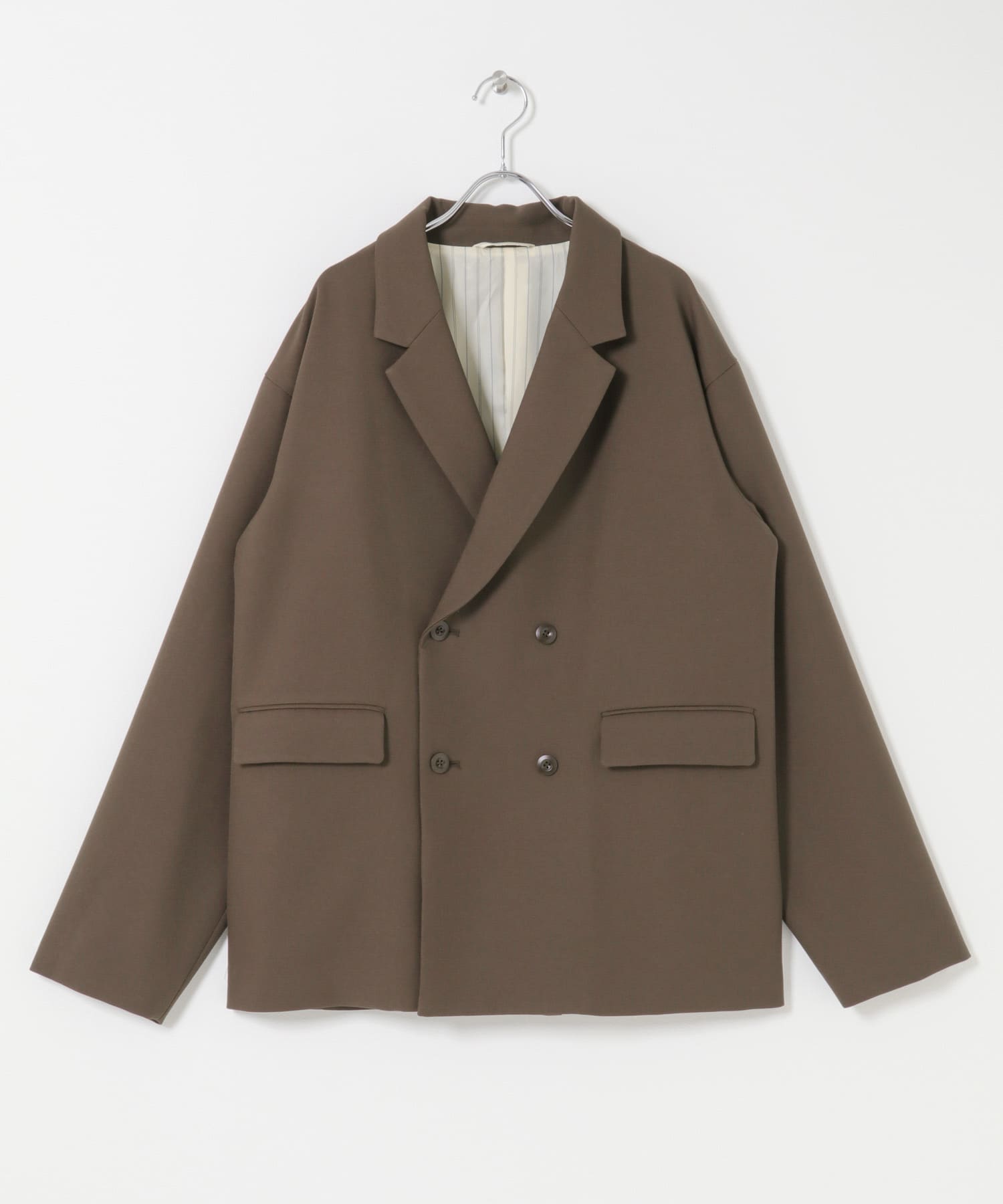 『撥水/防花粉』SKIN Proofダブルテーラードジャケット BROWN M
