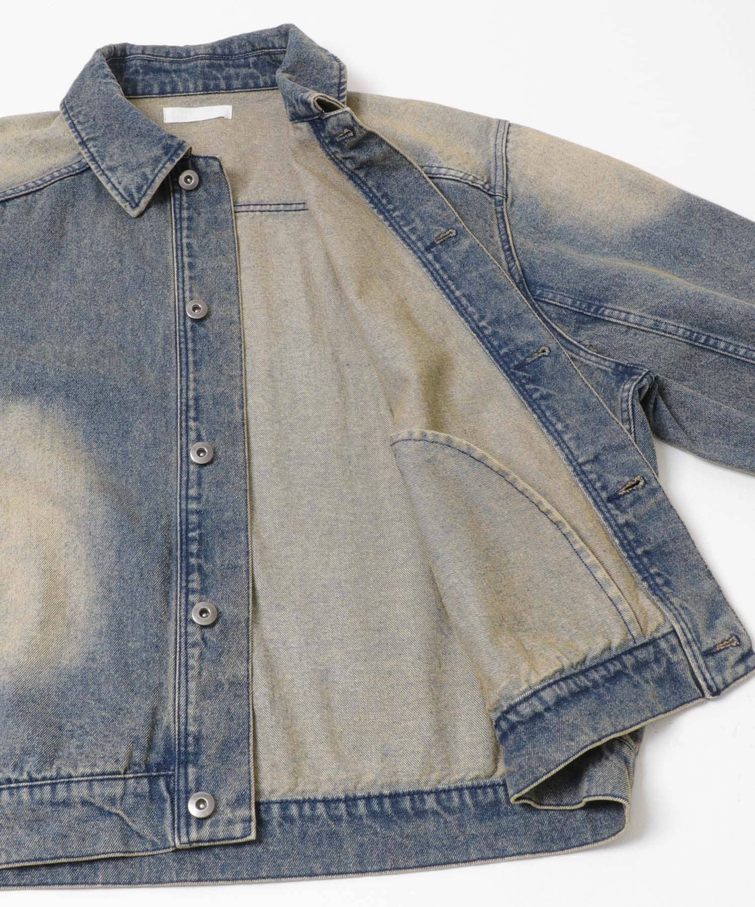 ヴィンテージライクデニムブルゾン D.INDIGO M