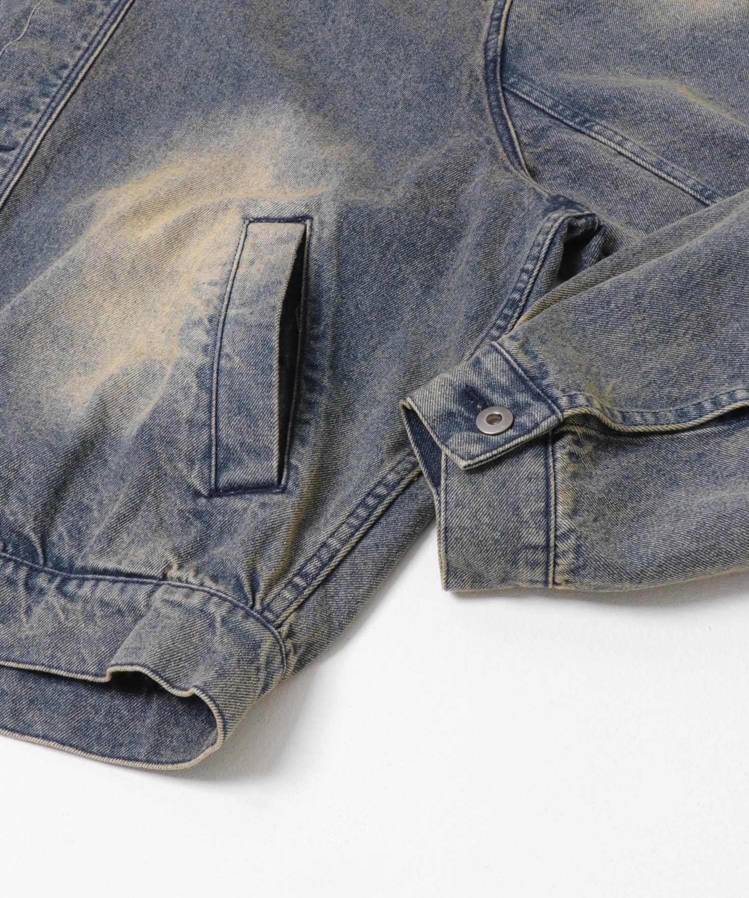 ヴィンテージライクデニムブルゾン D.INDIGO M