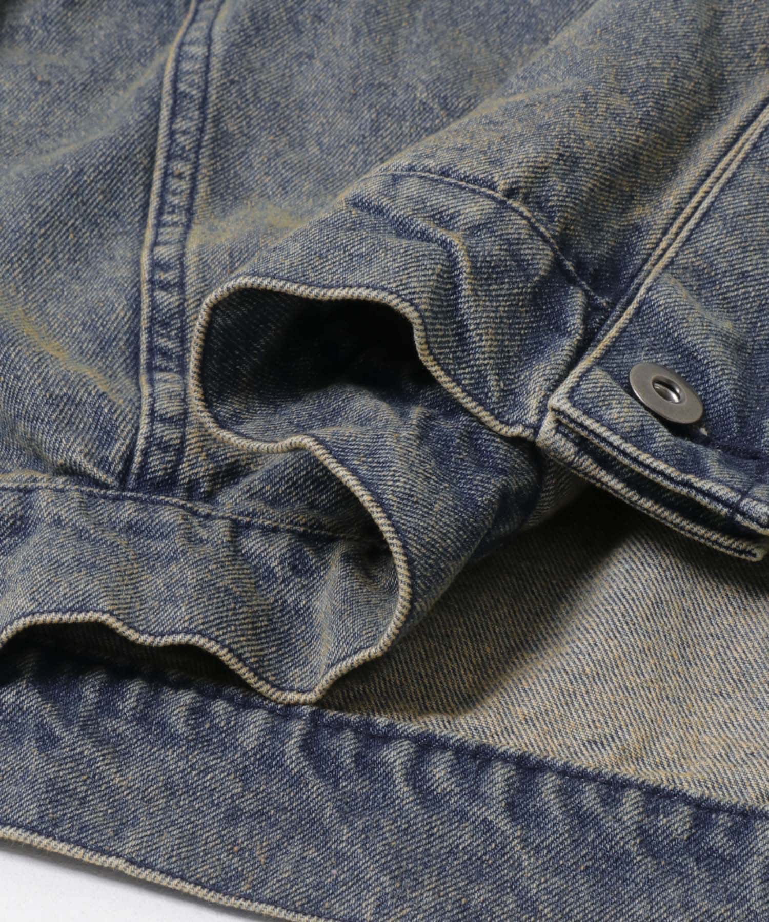 ヴィンテージライクデニムブルゾン D.INDIGO M