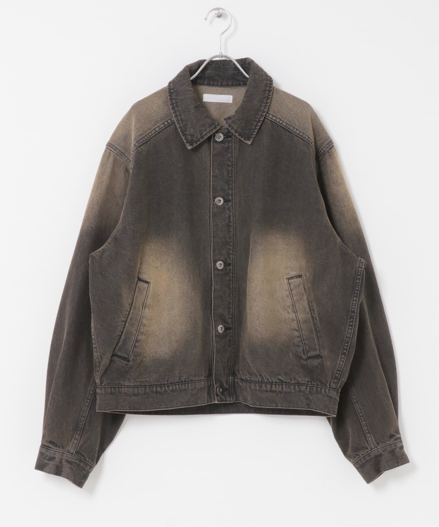 ヴィンテージライクデニムブルゾン BLACK M