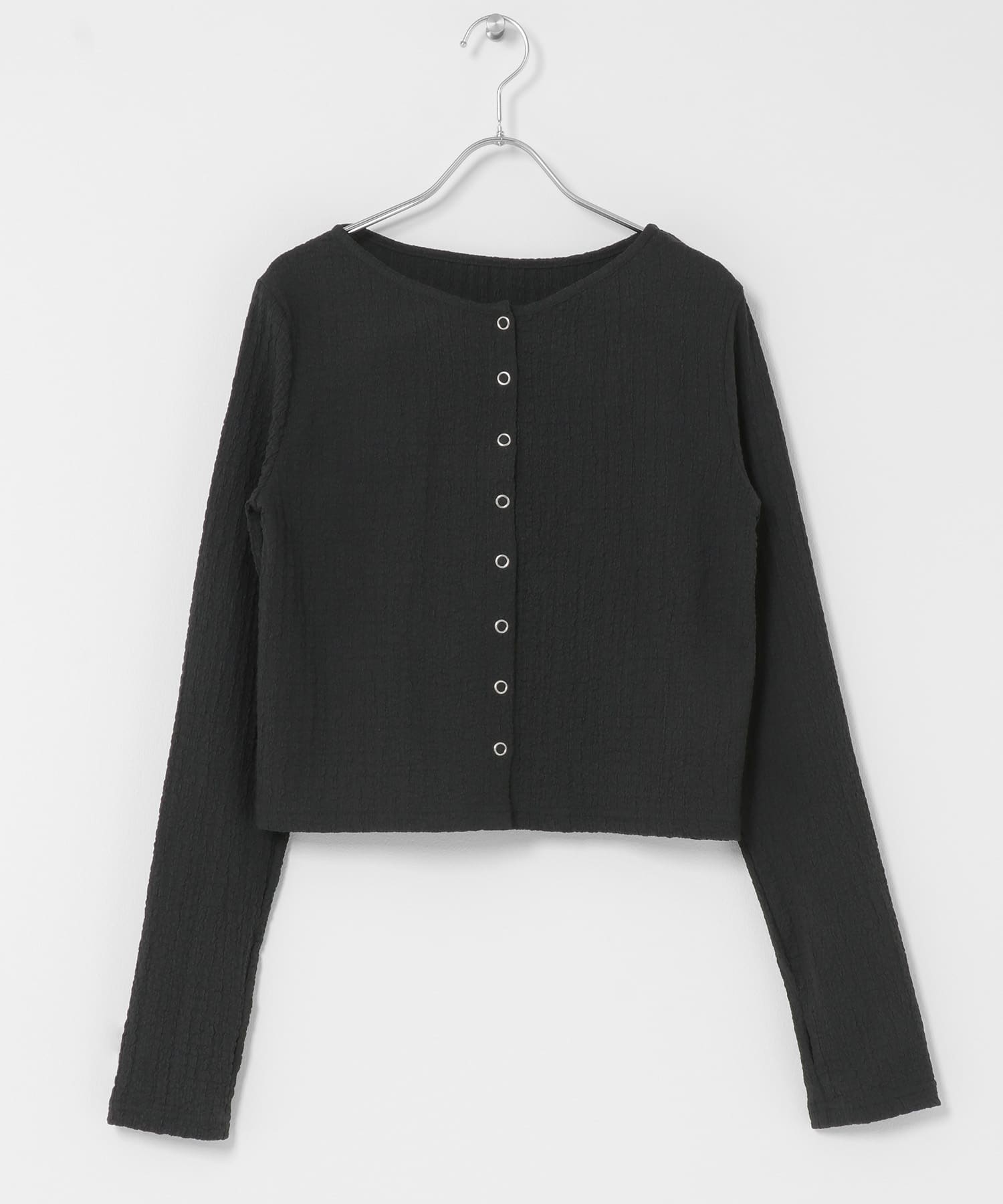 シャーリングカットカーディガン CHARCOAL One