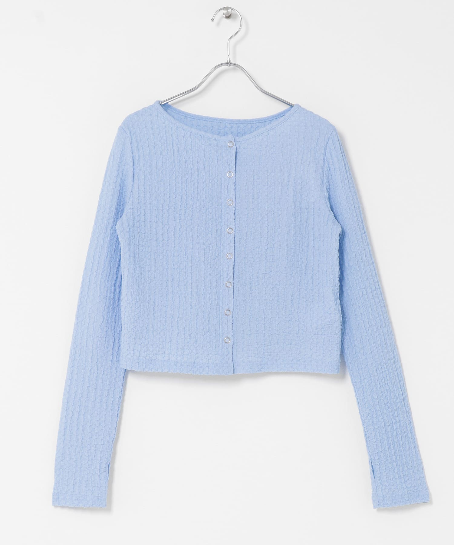 シャーリングカットカーディガン L.BLUE One