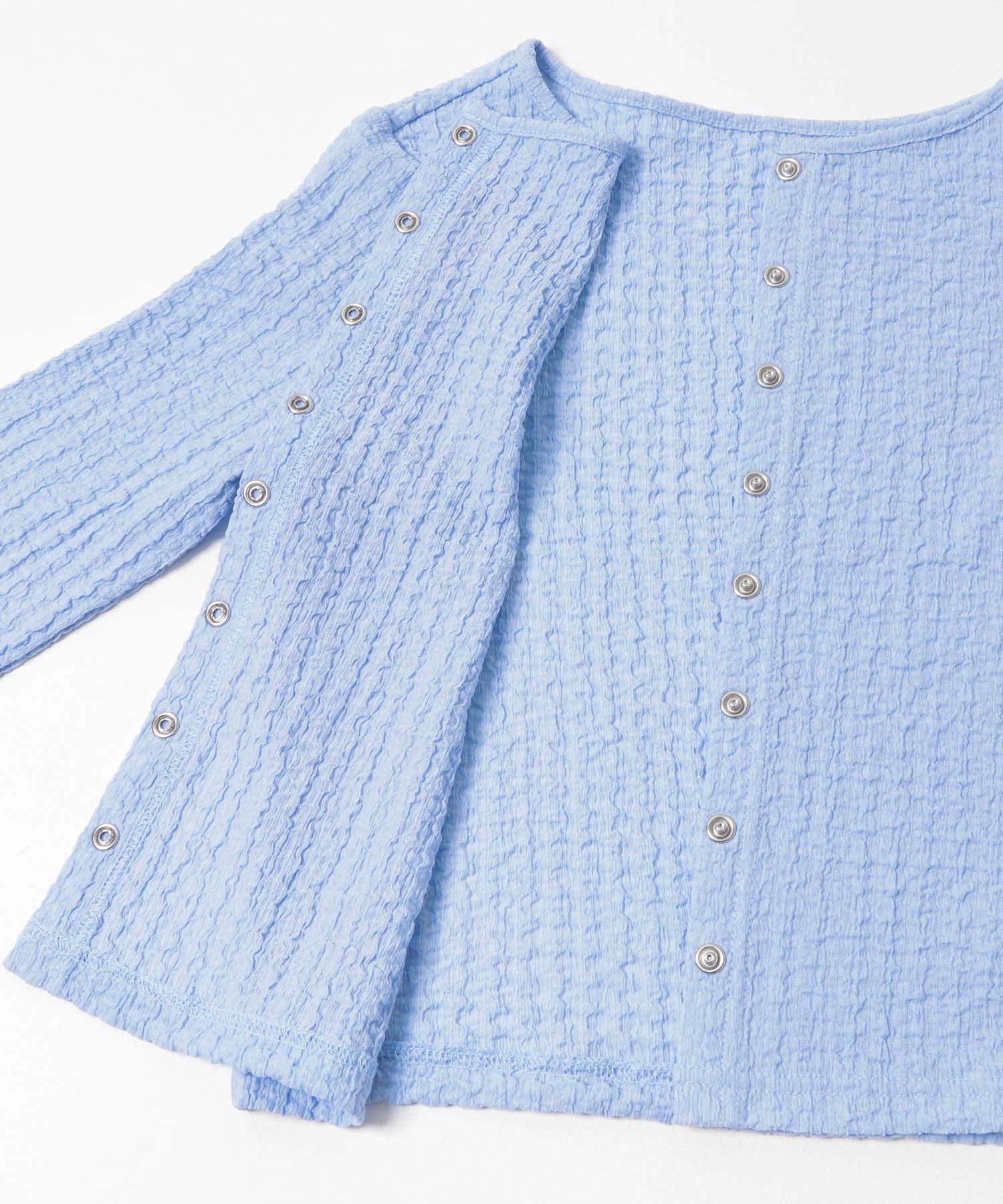 シャーリングカットカーディガン L.BLUE One