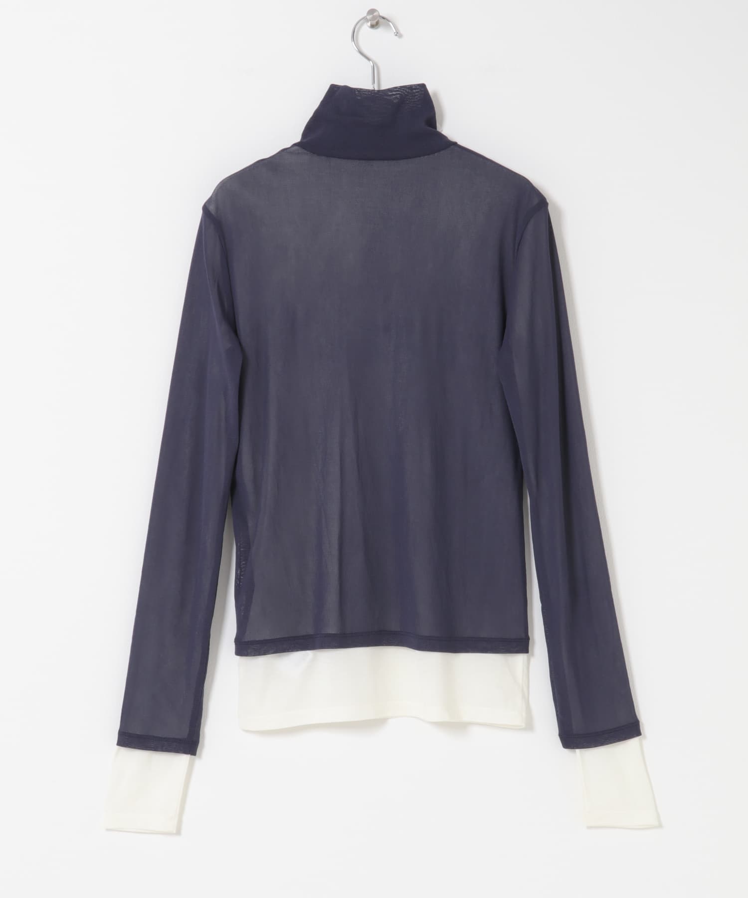 シアーレイヤードカットポロシャツ NVY×IVO One