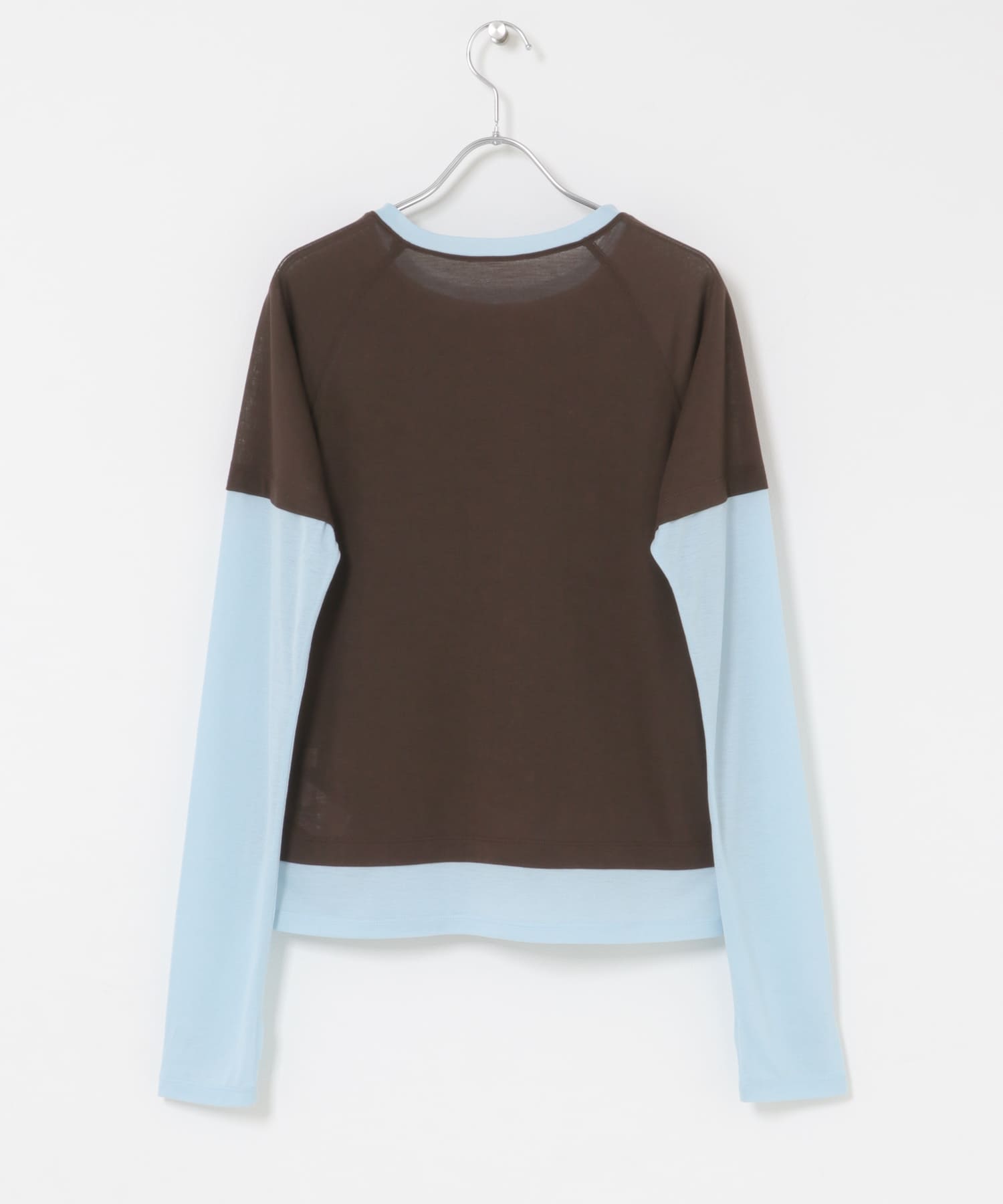 ハイショクレイヤードコンパクトトップ BRN×BLU One