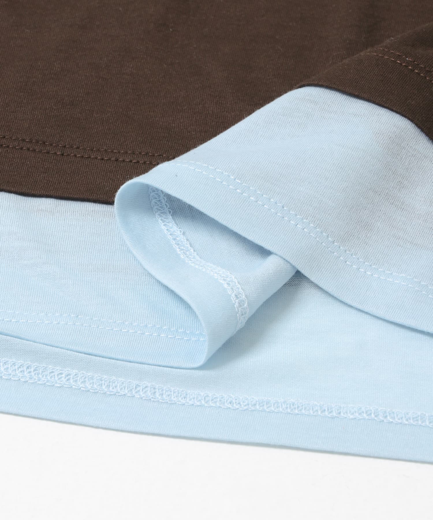 ハイショクレイヤードコンパクトトップ BRN×BLU One