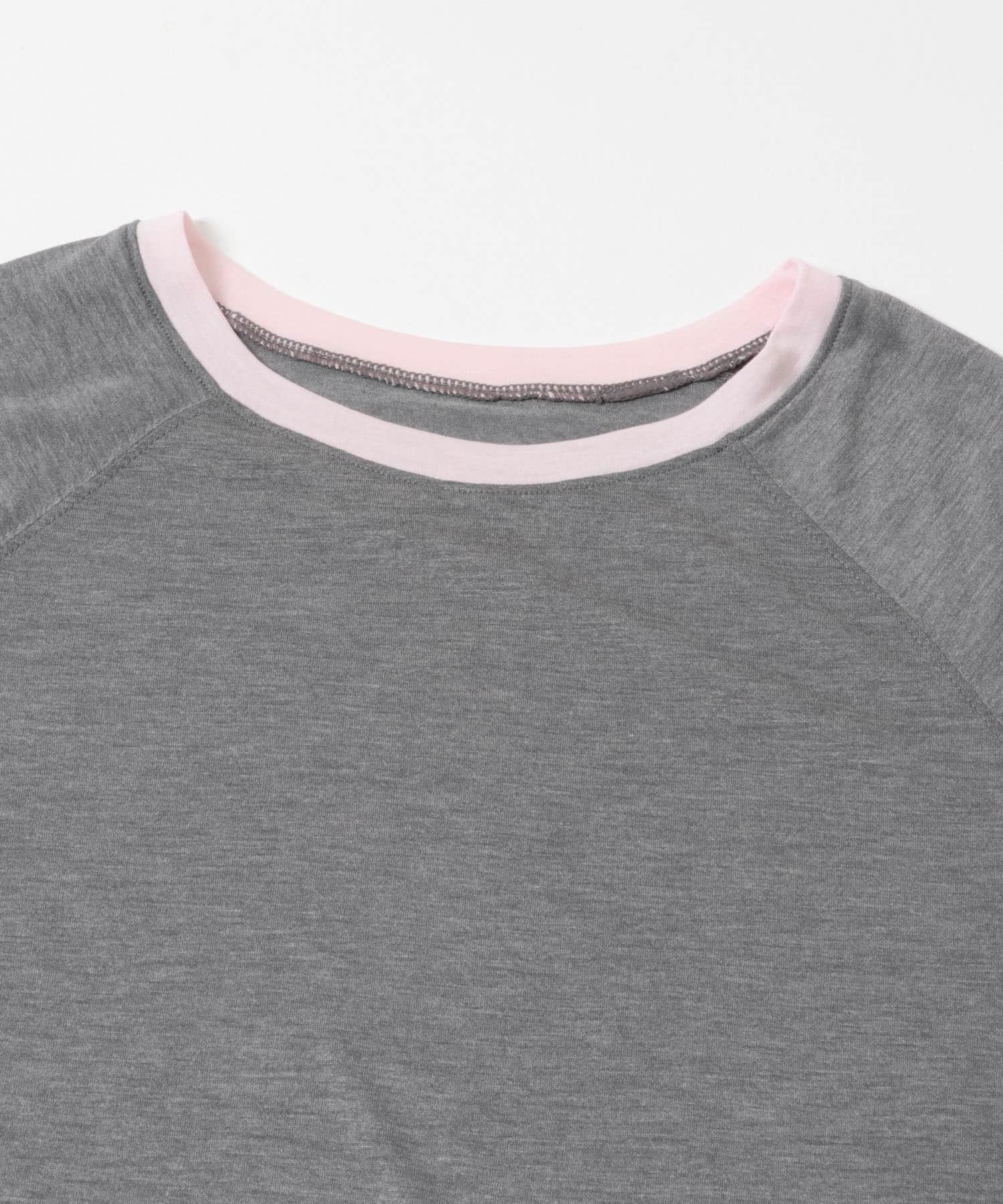 ハイショクレイヤードコンパクトトップ GRY×PNK One