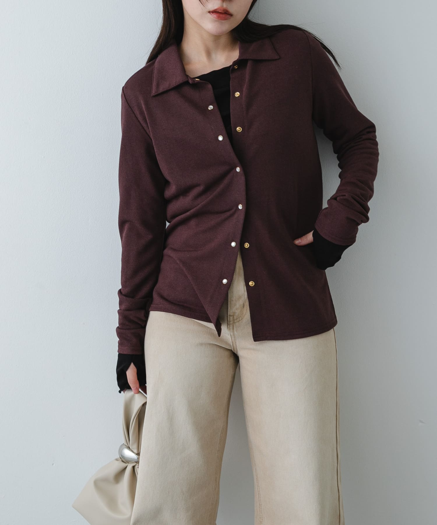 フロントドットカットシャツ