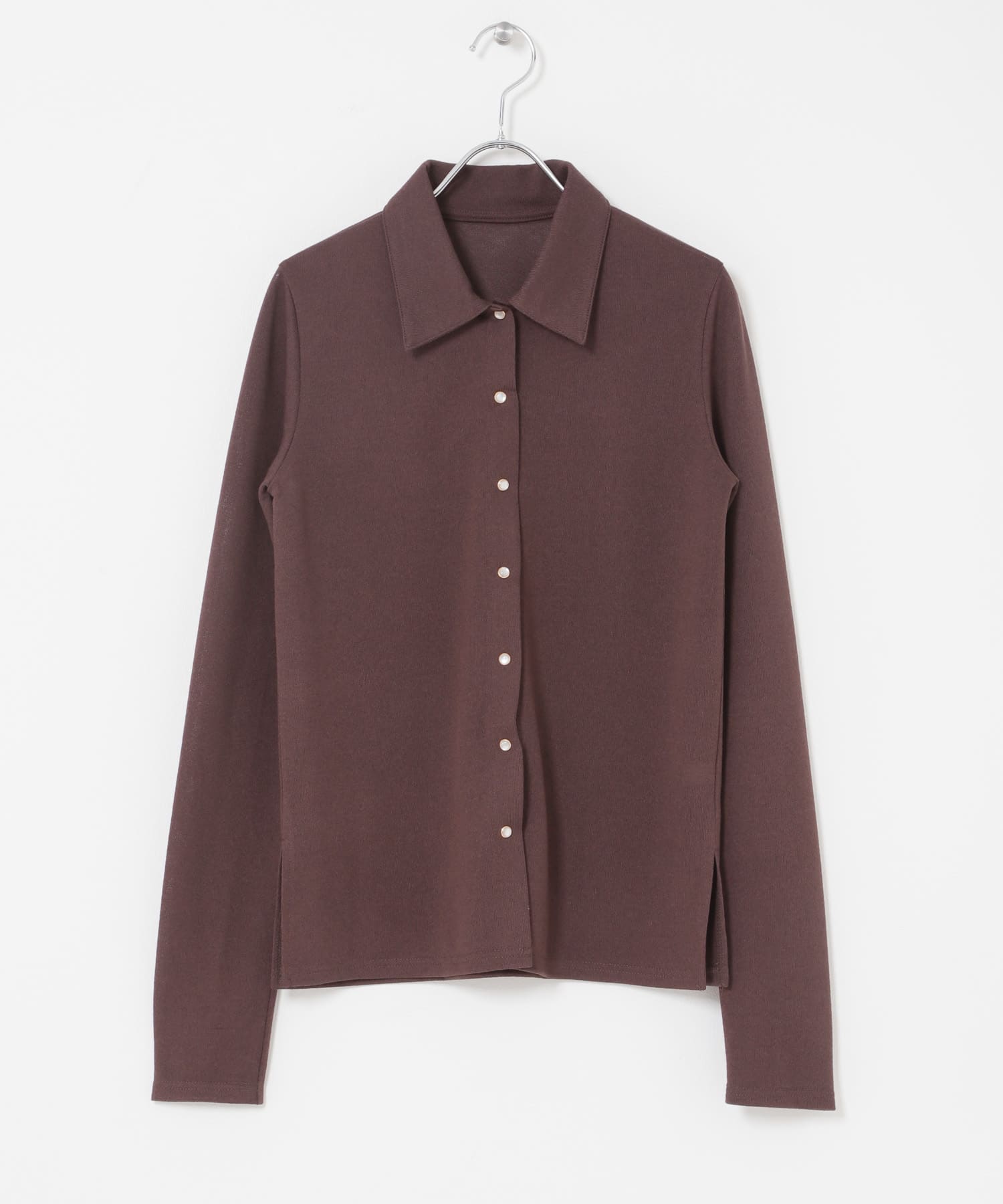 フロントドットカットシャツ BROWN One