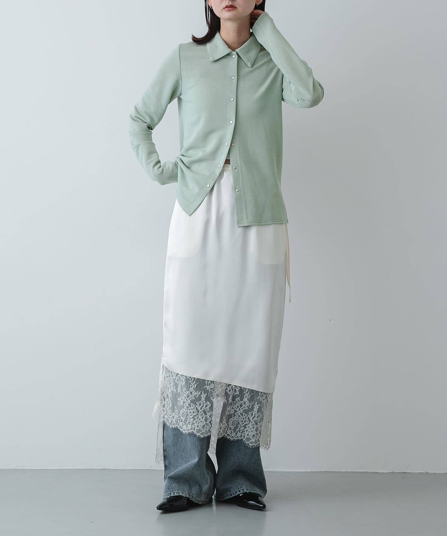 フロントドットカットシャツ