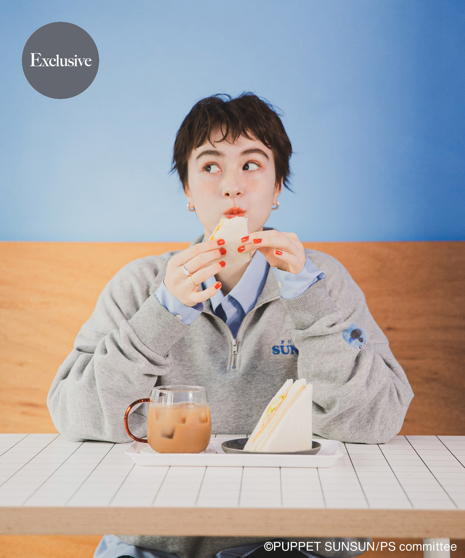 『ユニセックス』『別注』SUNSUN×SENSE OF PLACE　ハーフジップスウェット