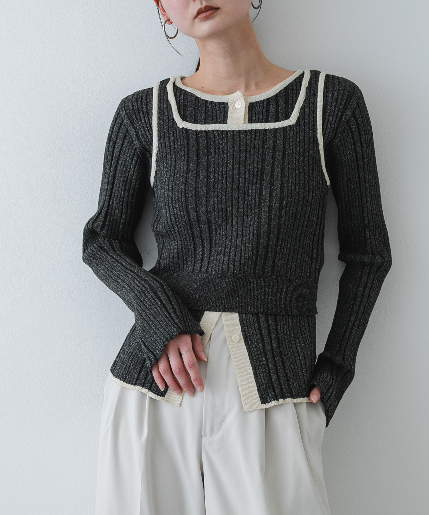 『洗濯可』2WAYニットアンサンブル