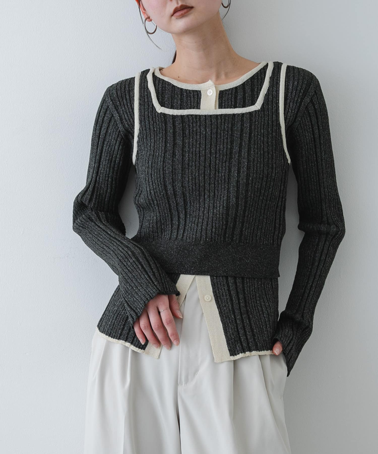 『洗濯可』2WAYニットアンサンブル