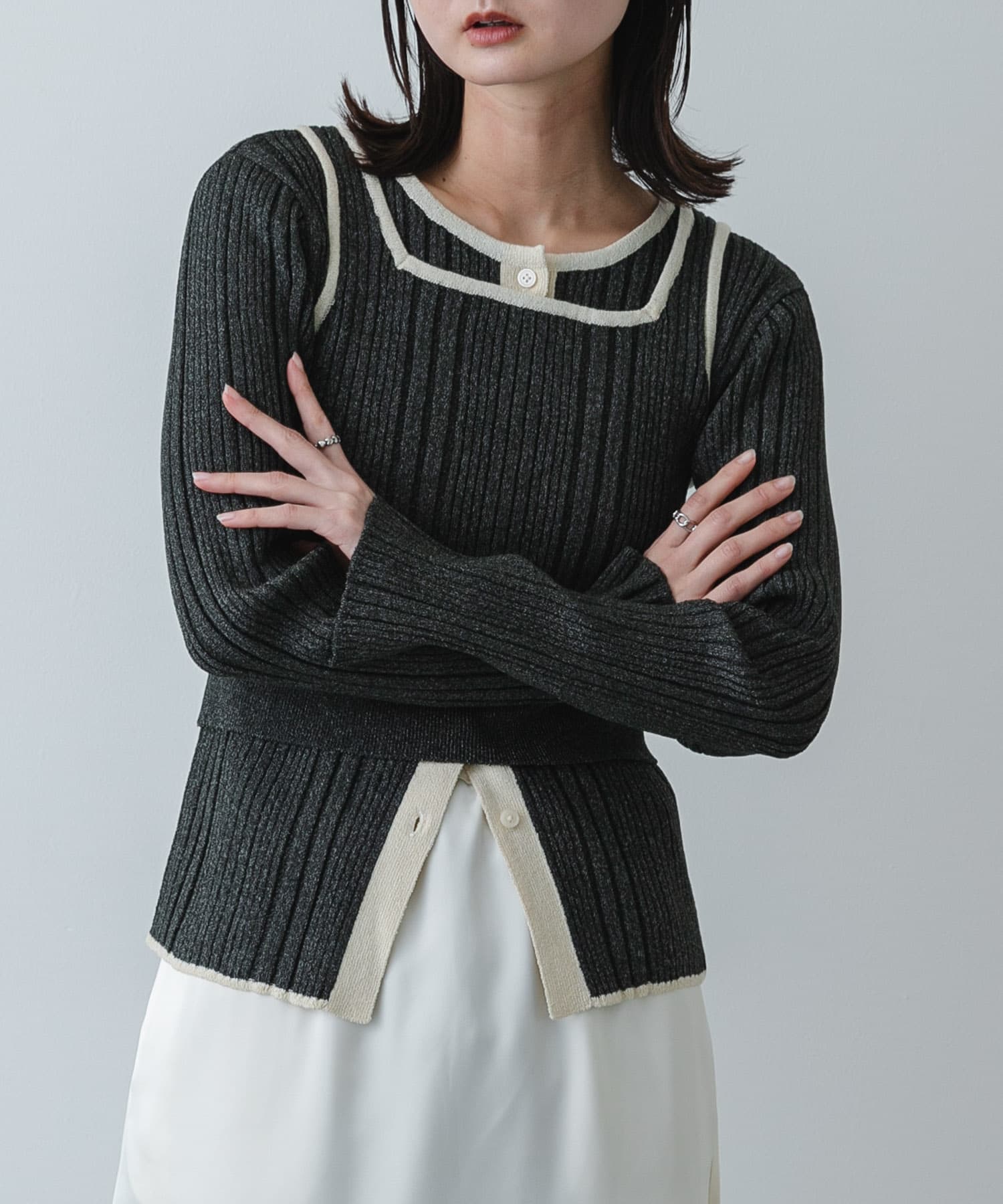 『洗濯可』2WAYニットアンサンブル