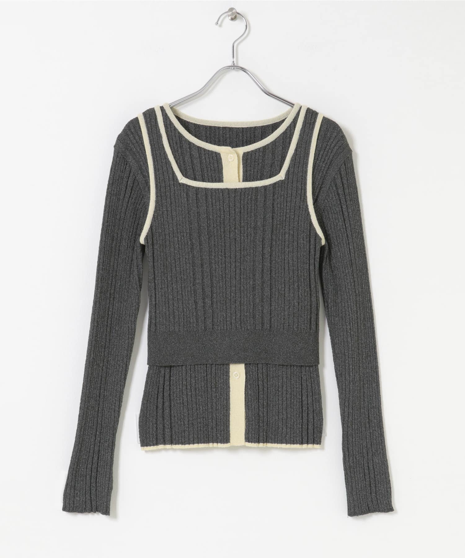 2WAYニットアンサンブル CHARCOAL One