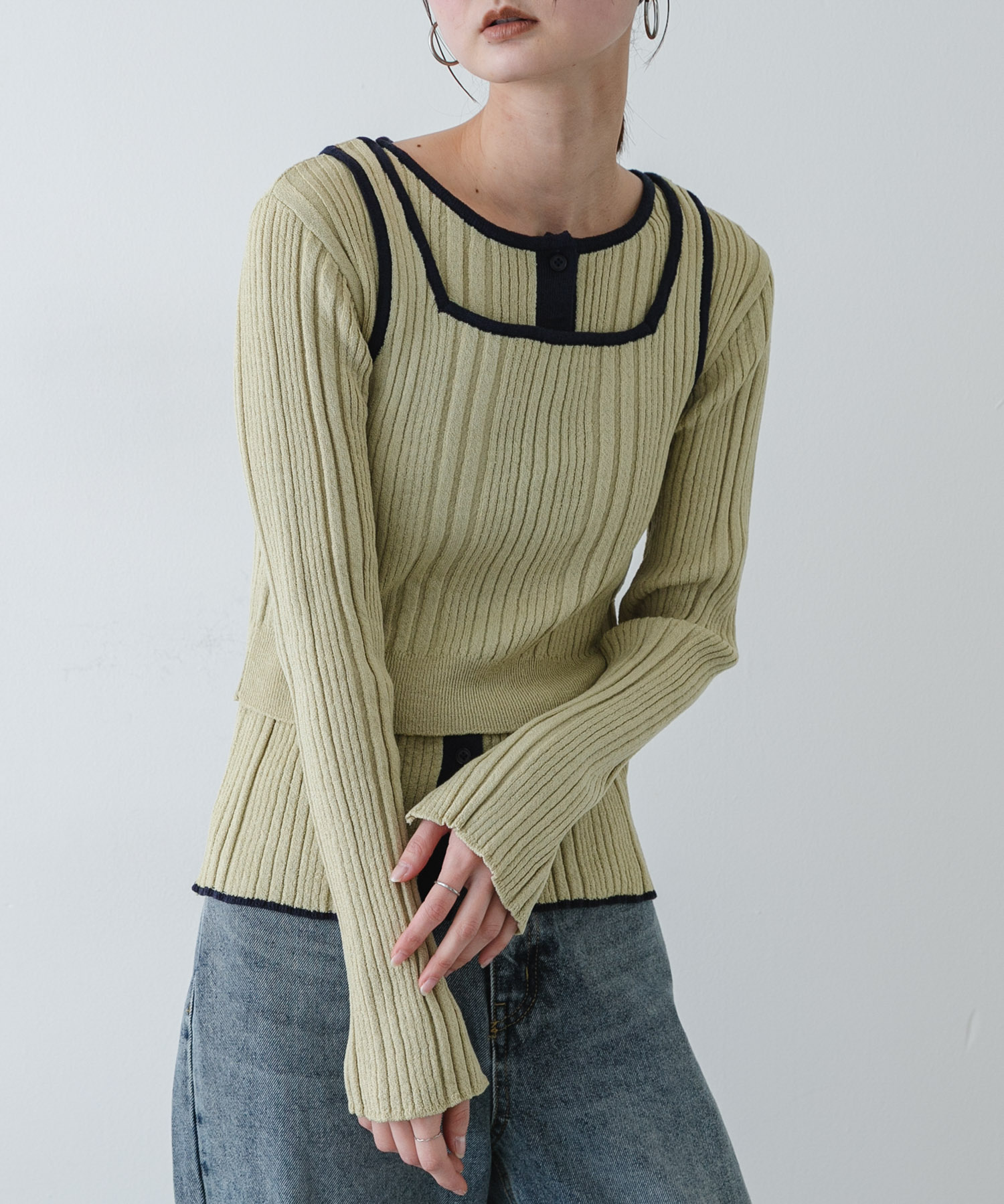 『洗濯可』2WAYニットアンサンブル