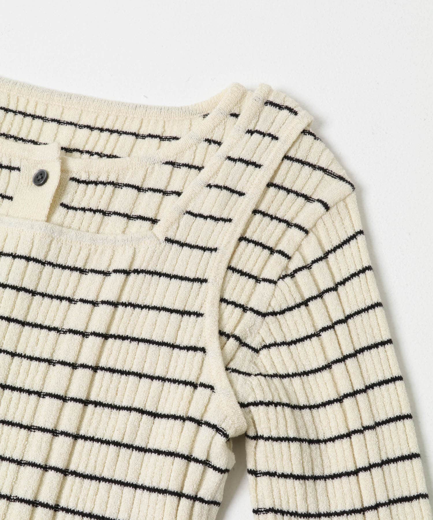 『洗濯可』2WAYニットアンサンブル WHT×BLK One