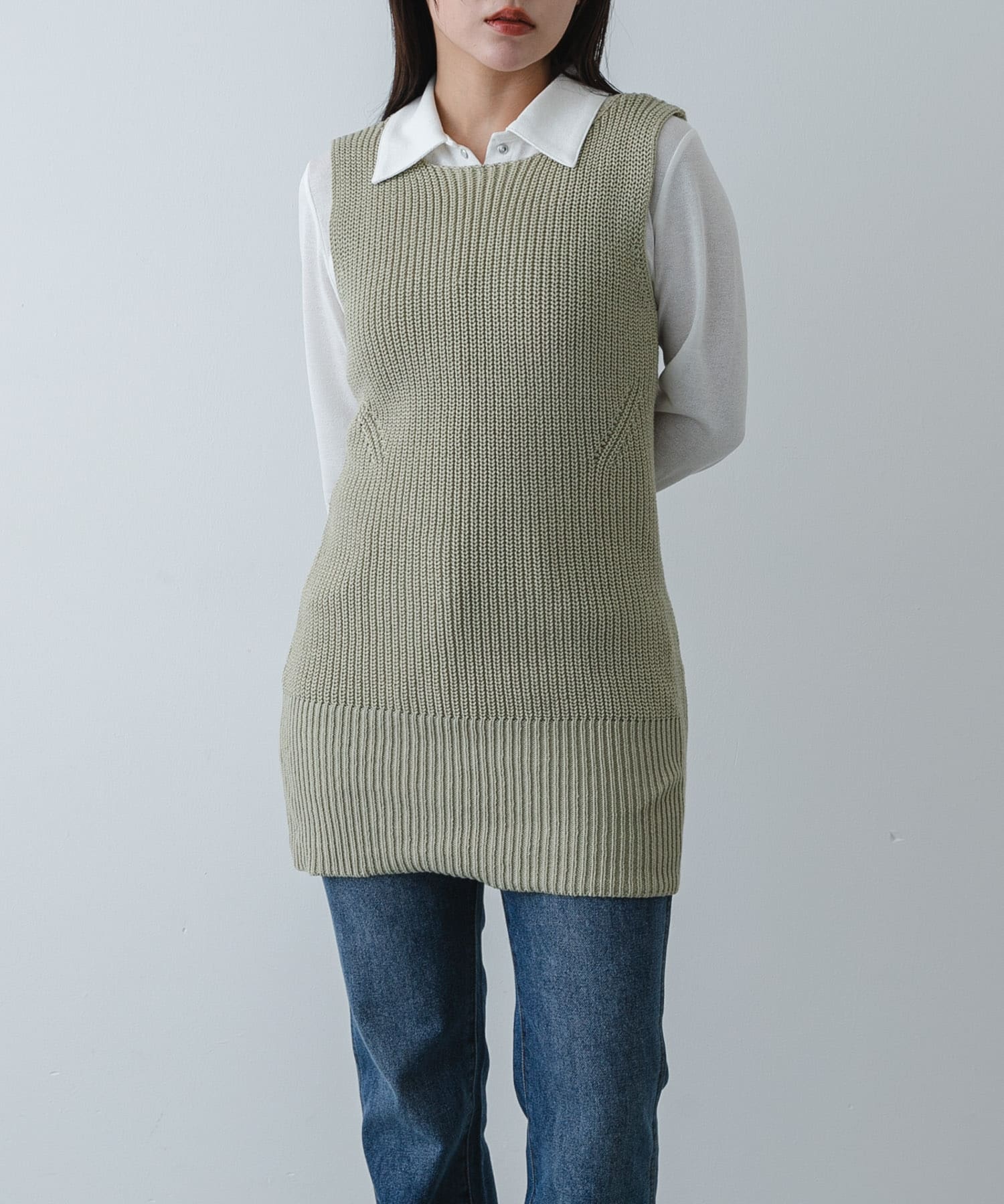 『洗濯可』ミドルゲージチュニックベスト