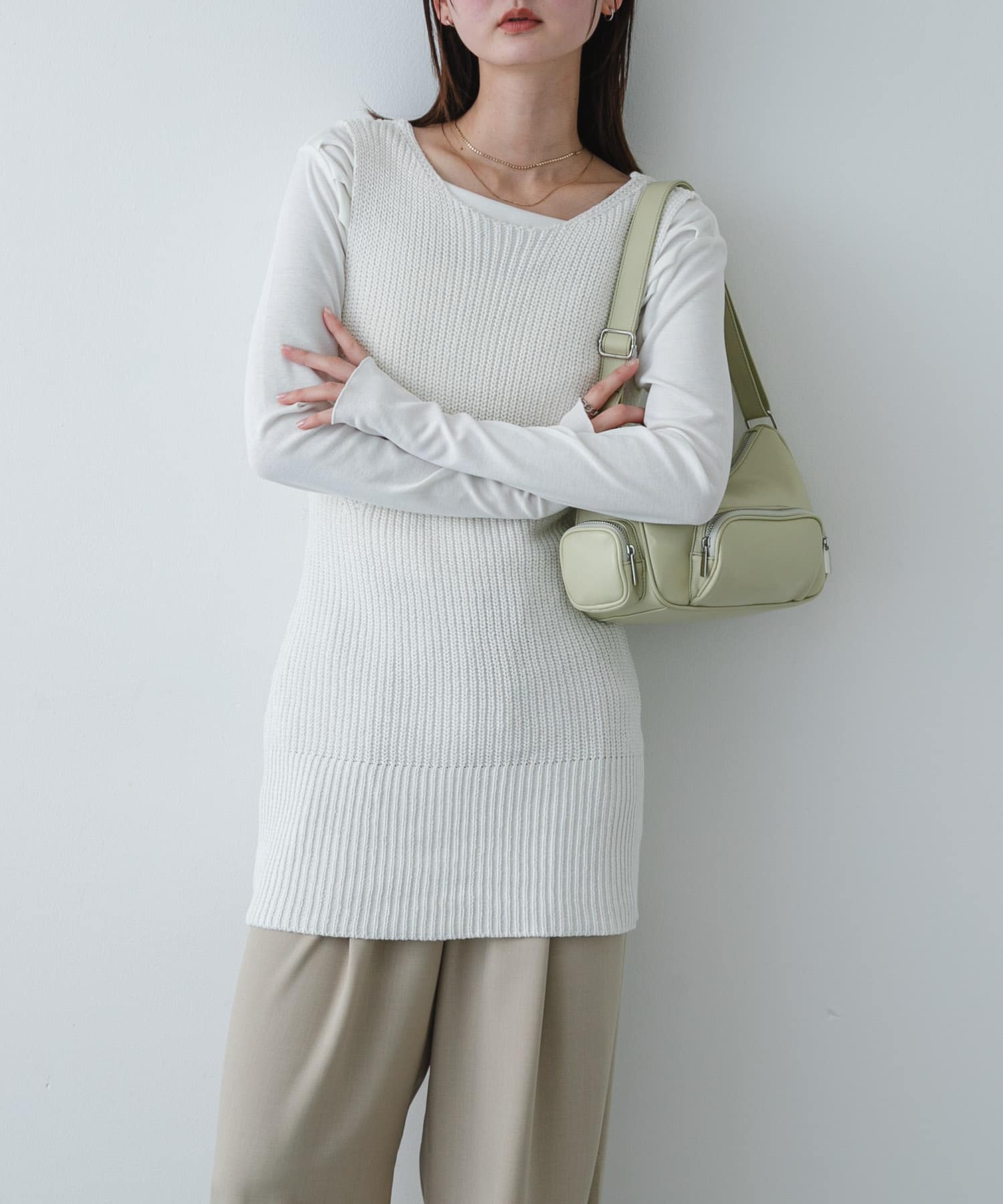 『洗濯可』ミドルゲージチュニックベスト