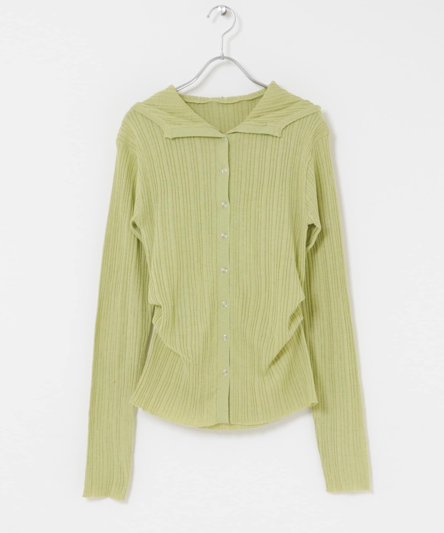 『洗濯可』マルチリブニットフーディー Y.BEIGE One