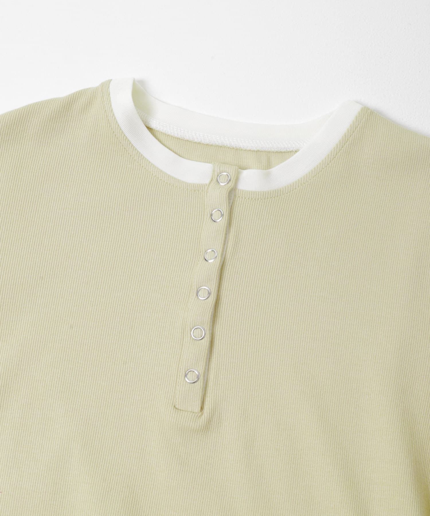 『洗濯可』ヘンリーネックレイヤードトップ Y.BEIGE One