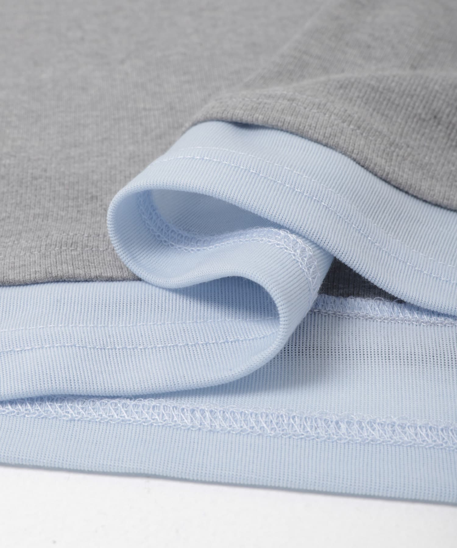 『洗濯可』ヘンリーネックレイヤードトップ GRAY One