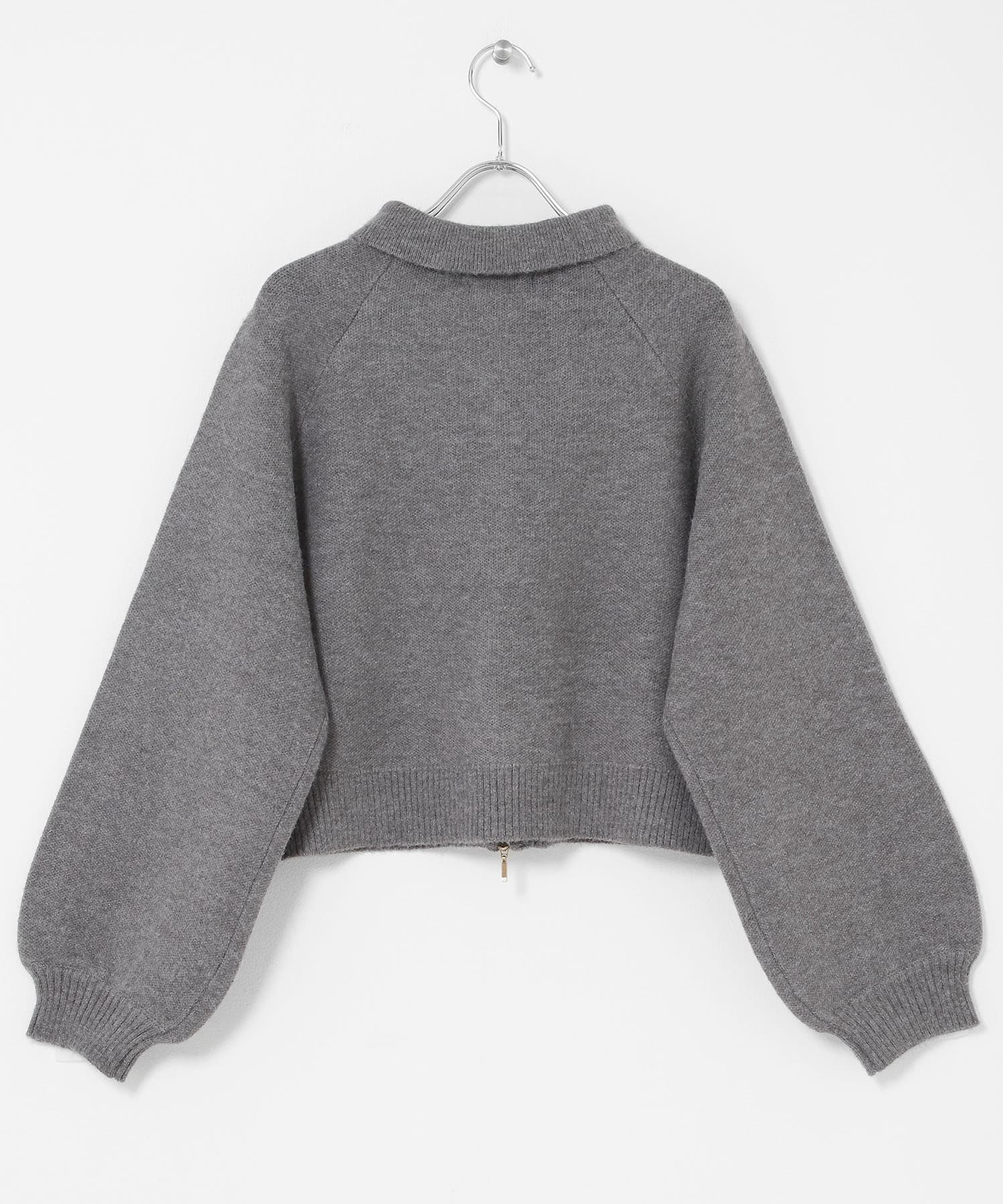 『洗濯可』スタッズデザインカーディガン CHARCOAL One