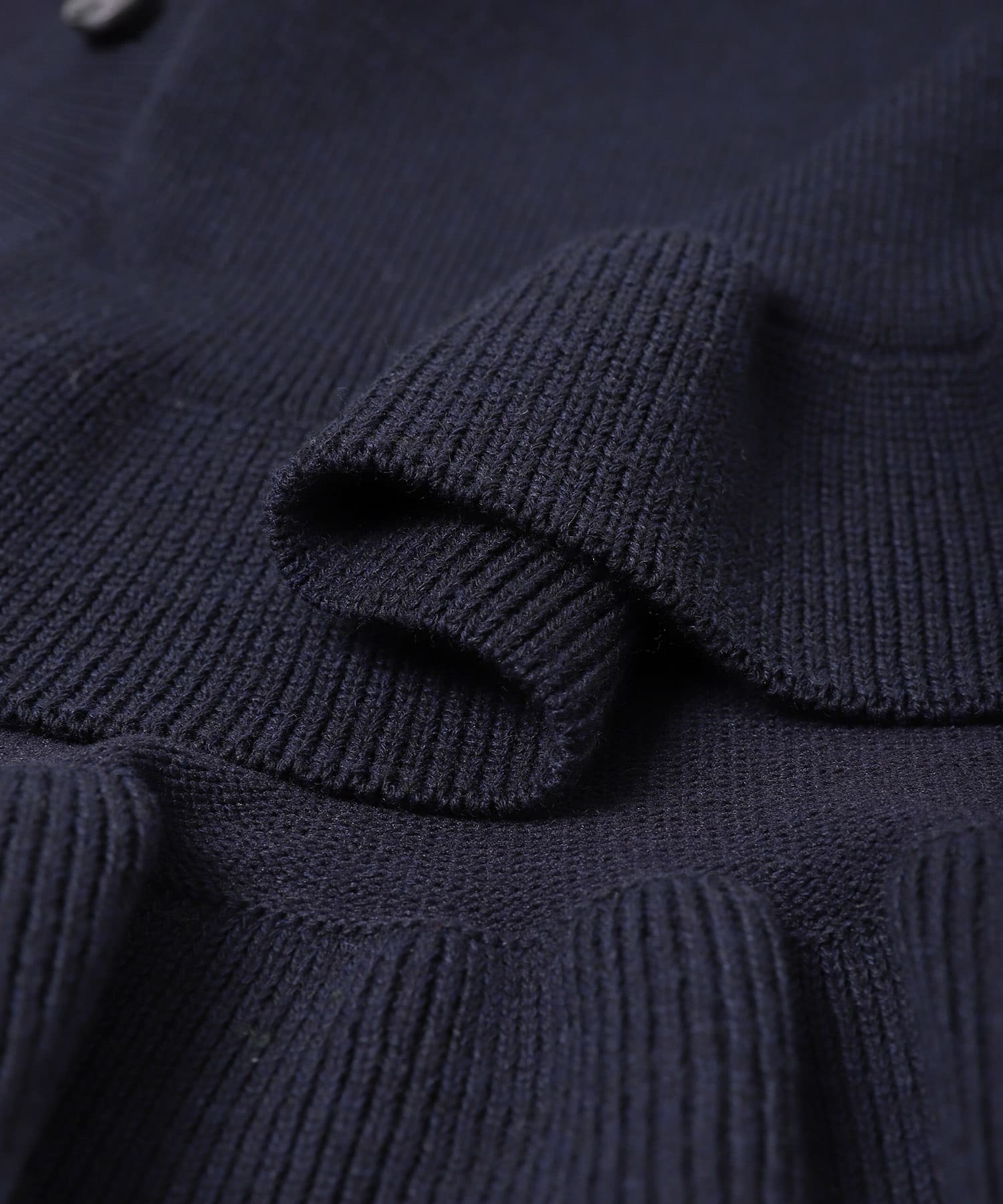 『洗濯可』フリルトリムニットカーディガン NAVY One