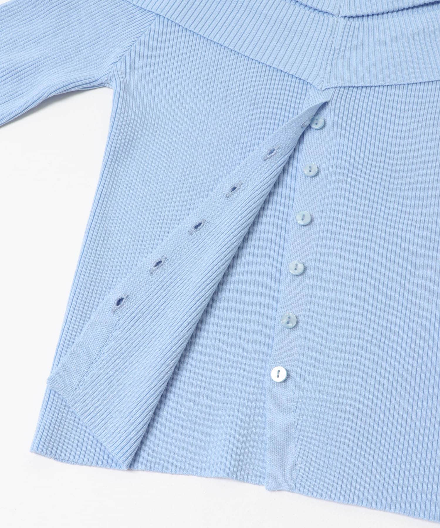 『洗濯可/防花粉』SKINProofオフショルセーター L.BLUE One