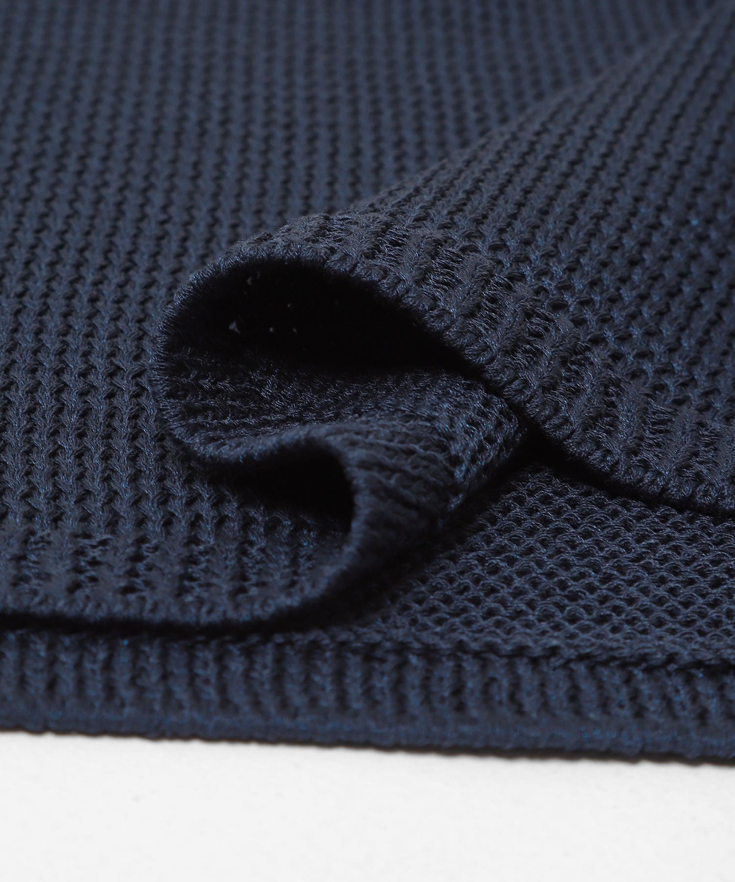 『洗濯可』リネンタッチクロップドセーター NAVY One