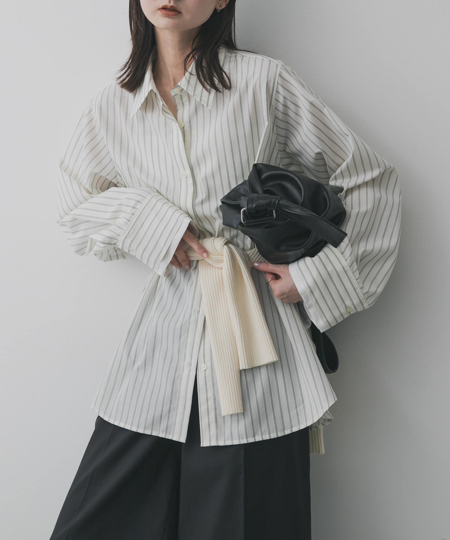 『イージーケア』レイヤードカフスルーズシャツ