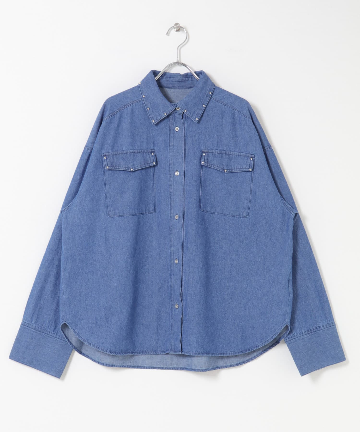 スタッズデニムシャツ D.INDIGO One