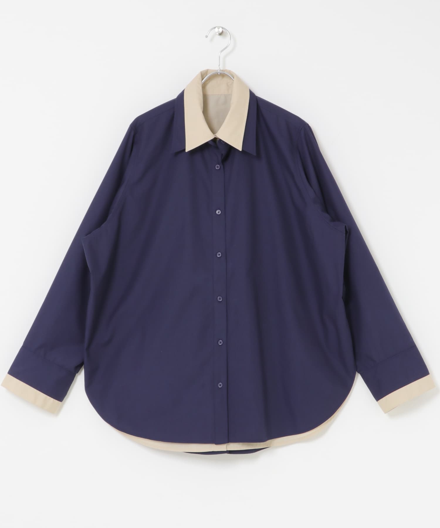 『WEB限定』フェイクレイヤードルーズシャツ NAVY One