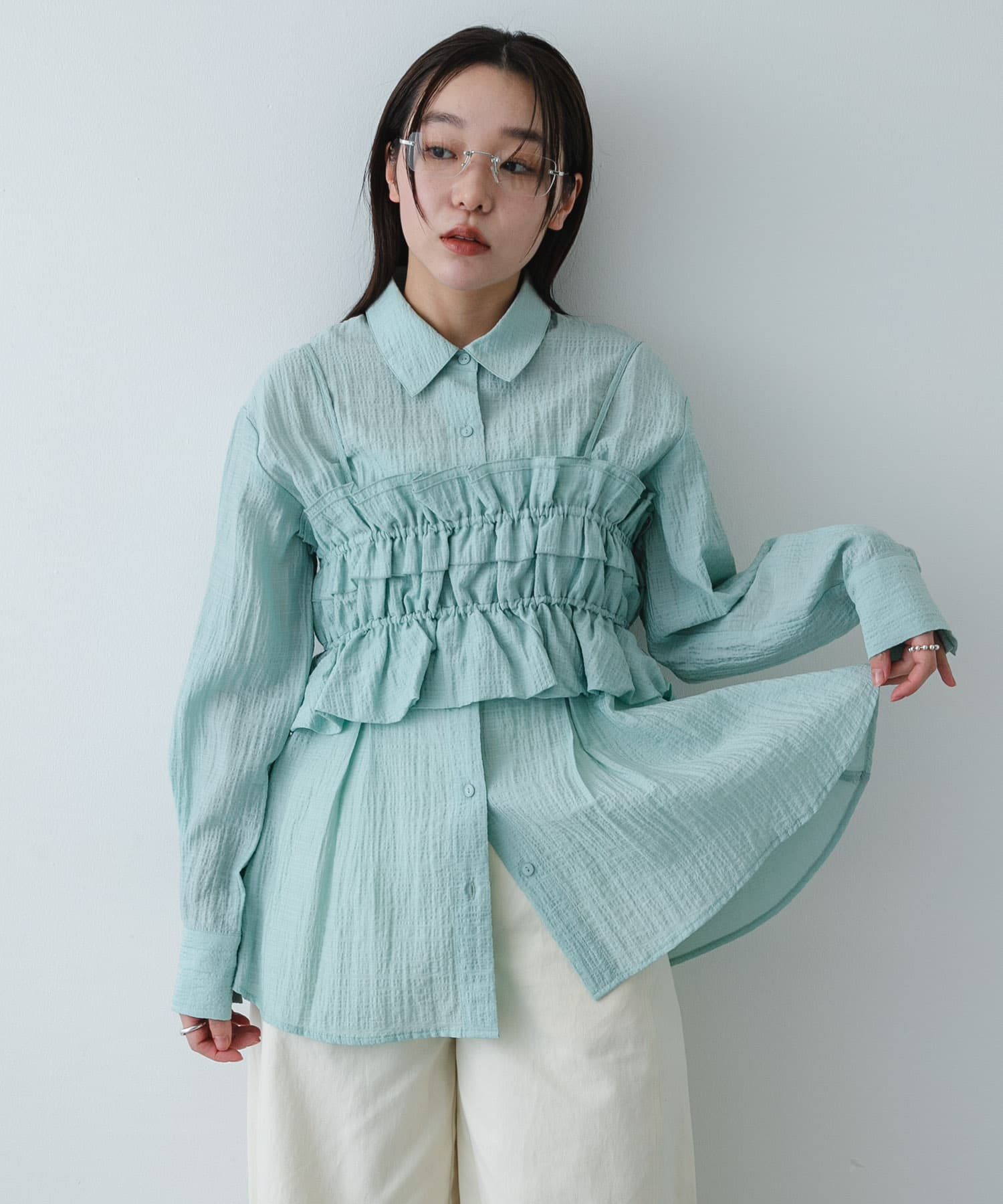 身長：158cm サイズ：one