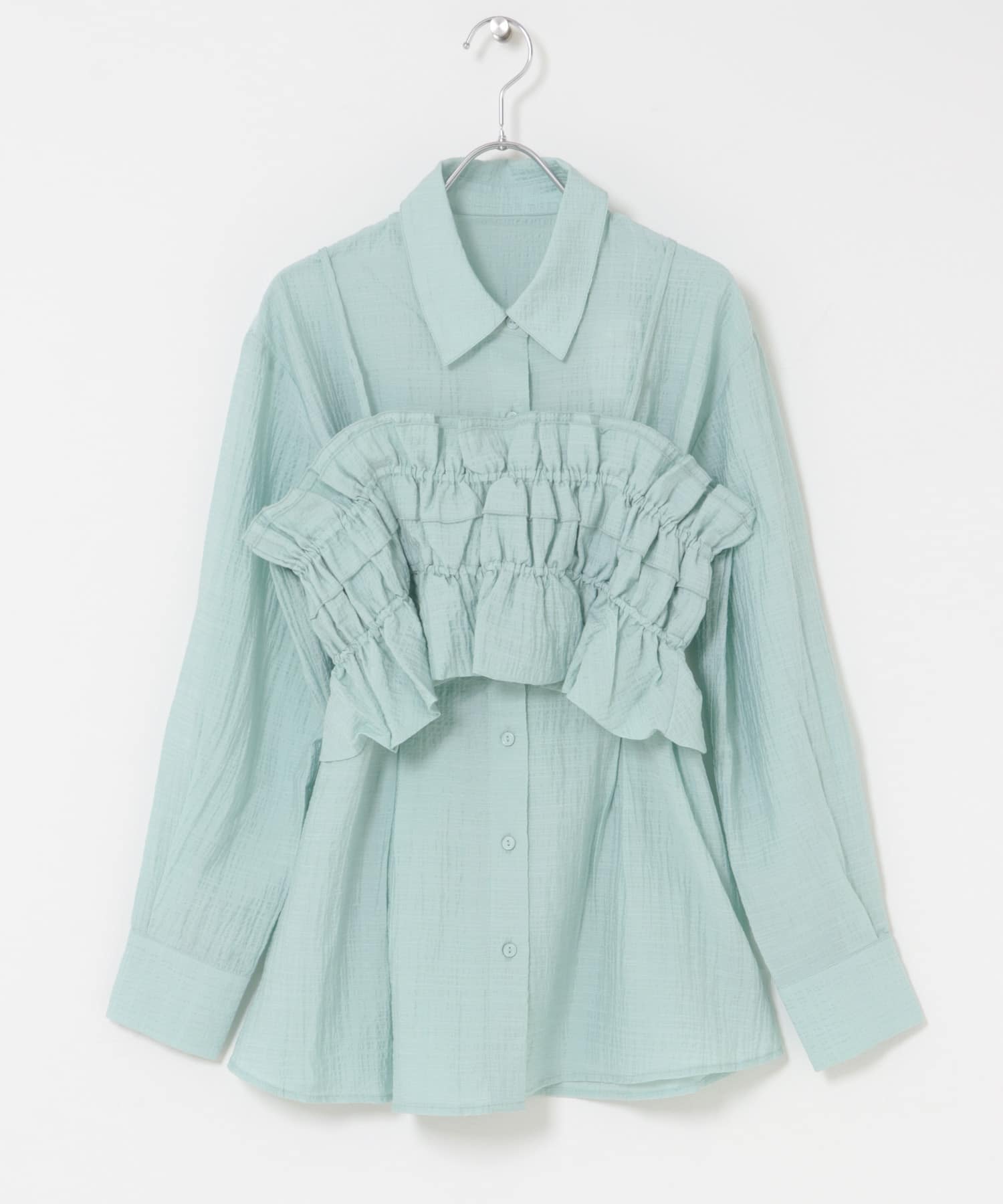 シャーリングビスチェセットシャツ MINT One