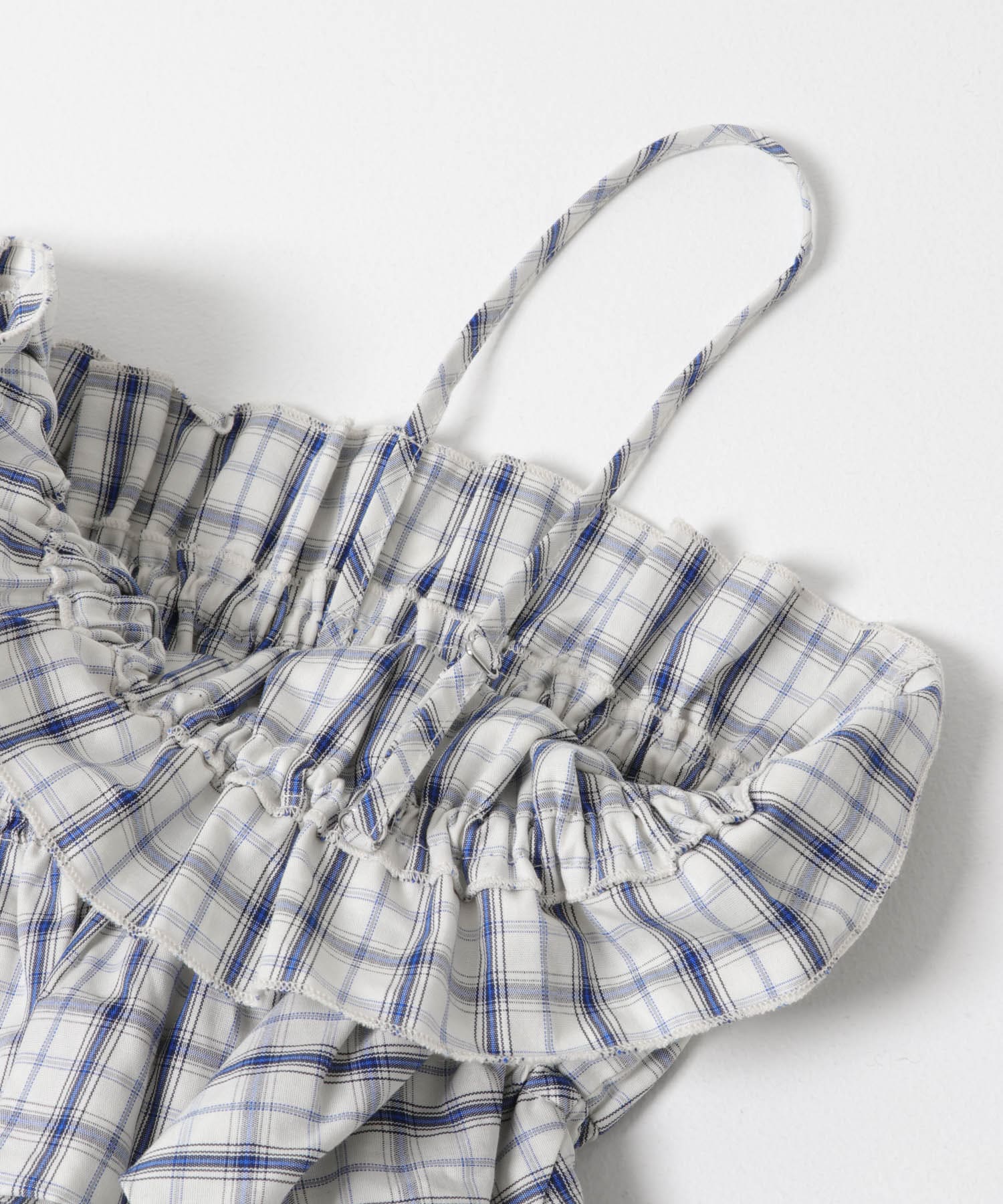 シャーリングビスチェセットシャツ WHT×BLU One