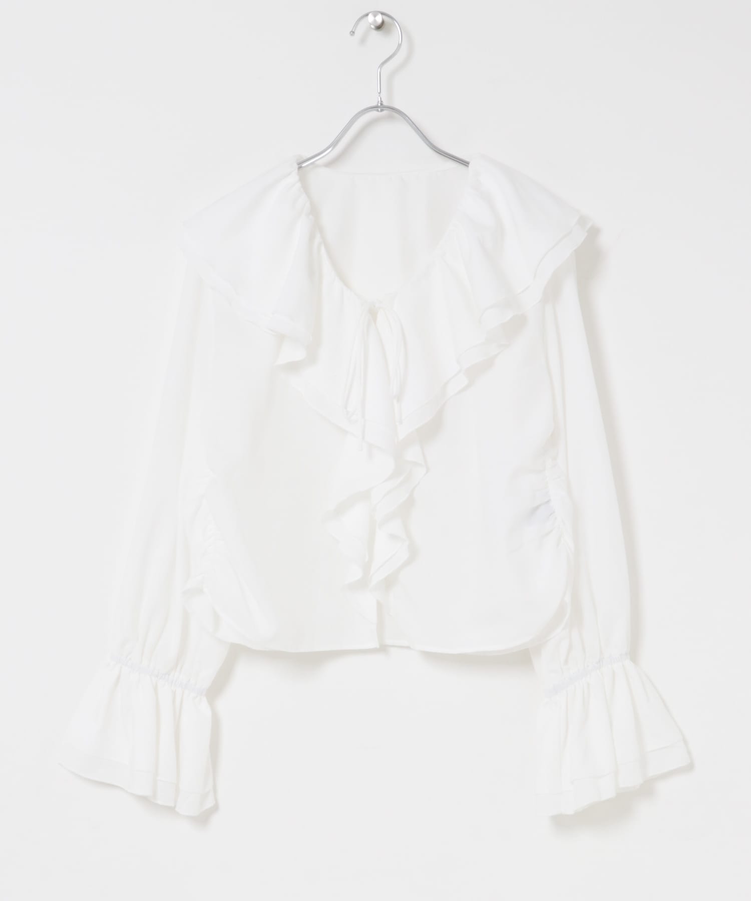 ラッフルブラウス OFF WHITE One