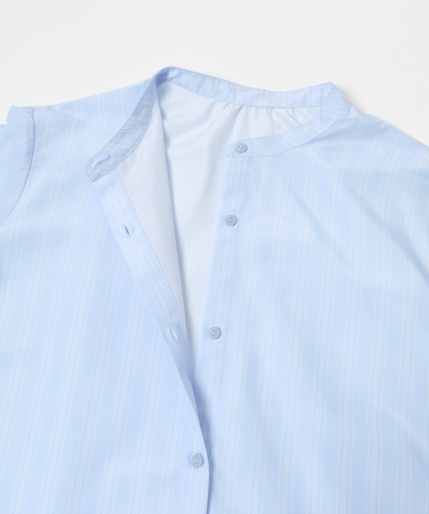 『イージーケア』ボウタイリボンブラウス BLUE One