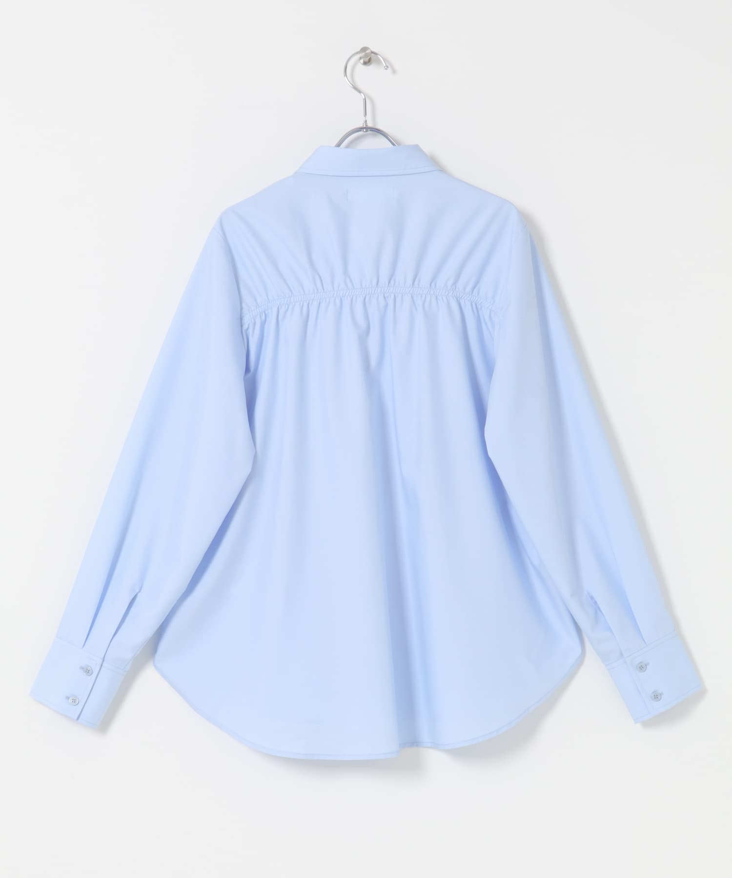 シャーリングデザインシャツ L.BLUE One