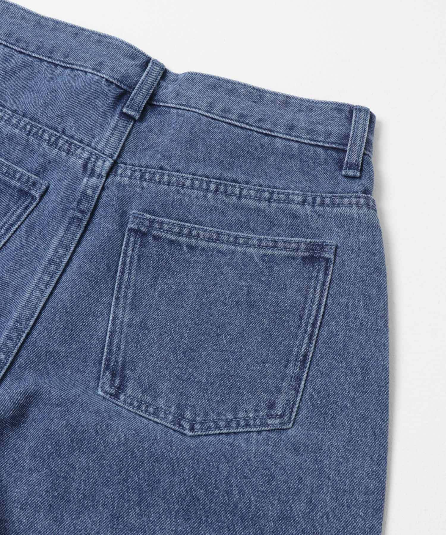 レースドッキングデニムパンツ L.INDIGO S