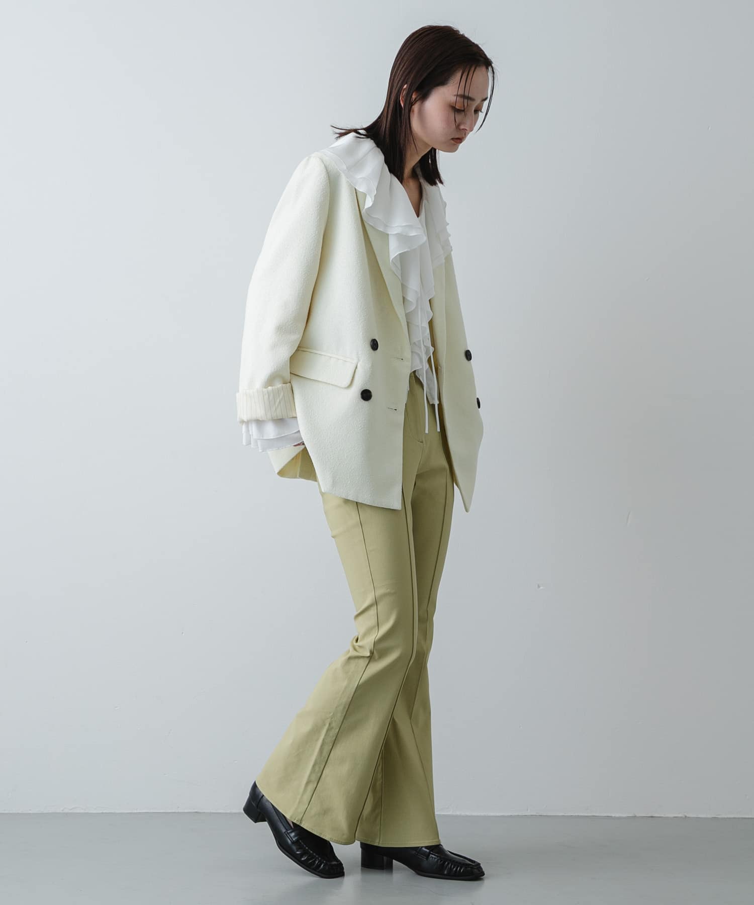 ストレッチフレアパンツ Y.BEIGE S