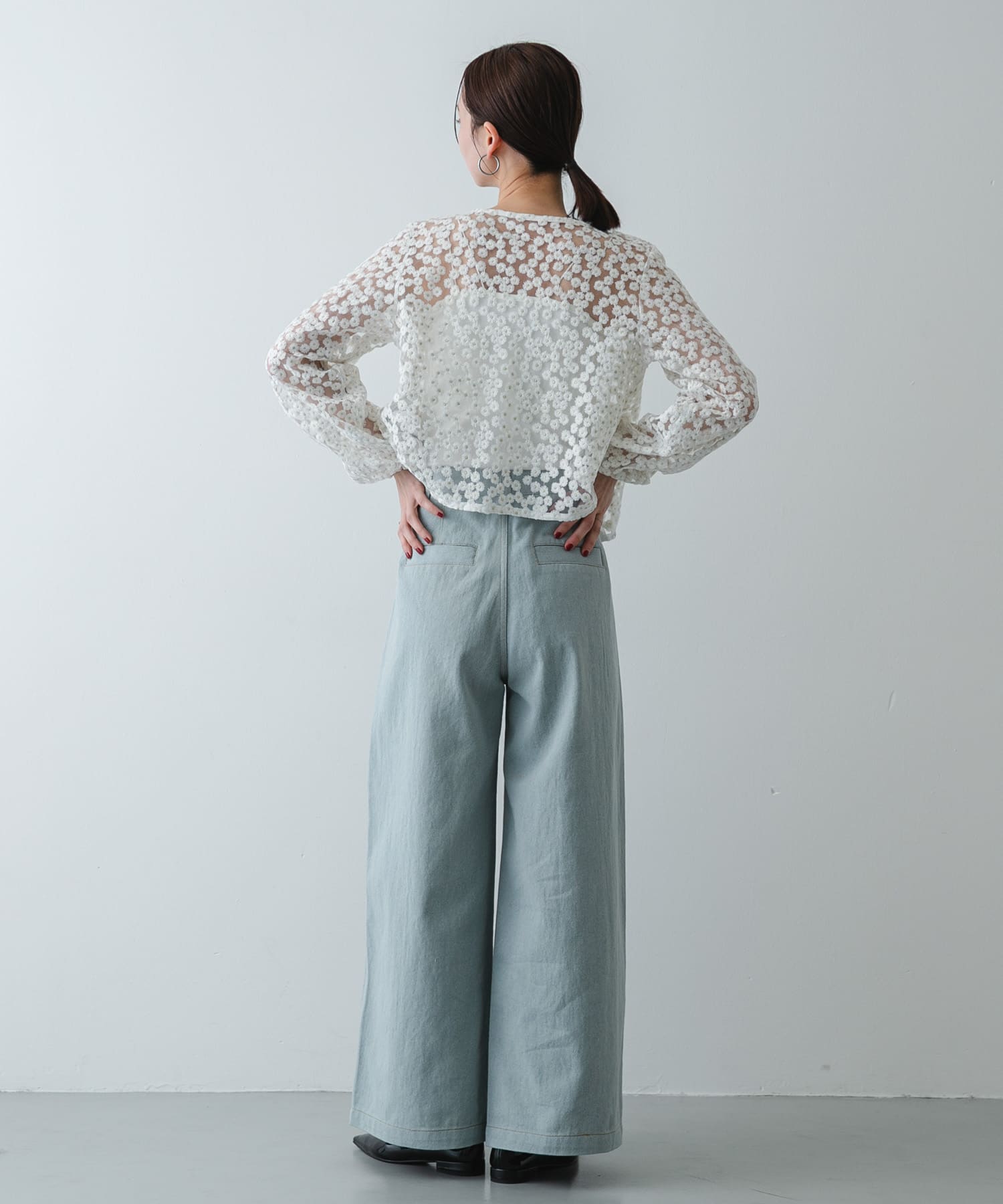 デニムライクスラックス L.INDIGO M